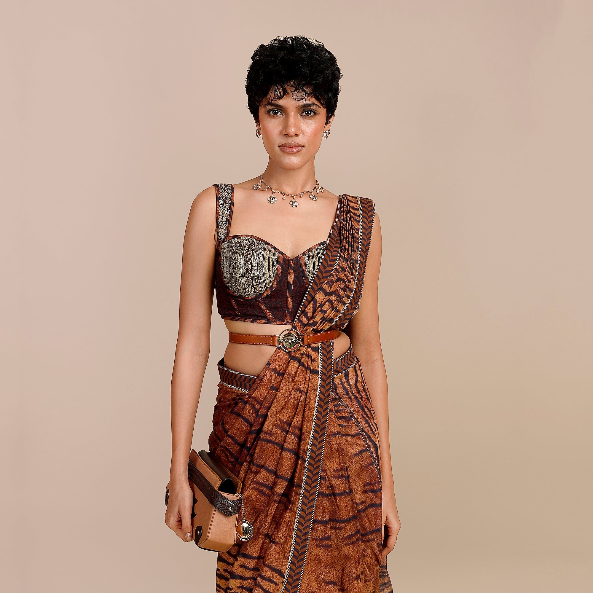Tiger Print Saree Set | SATT