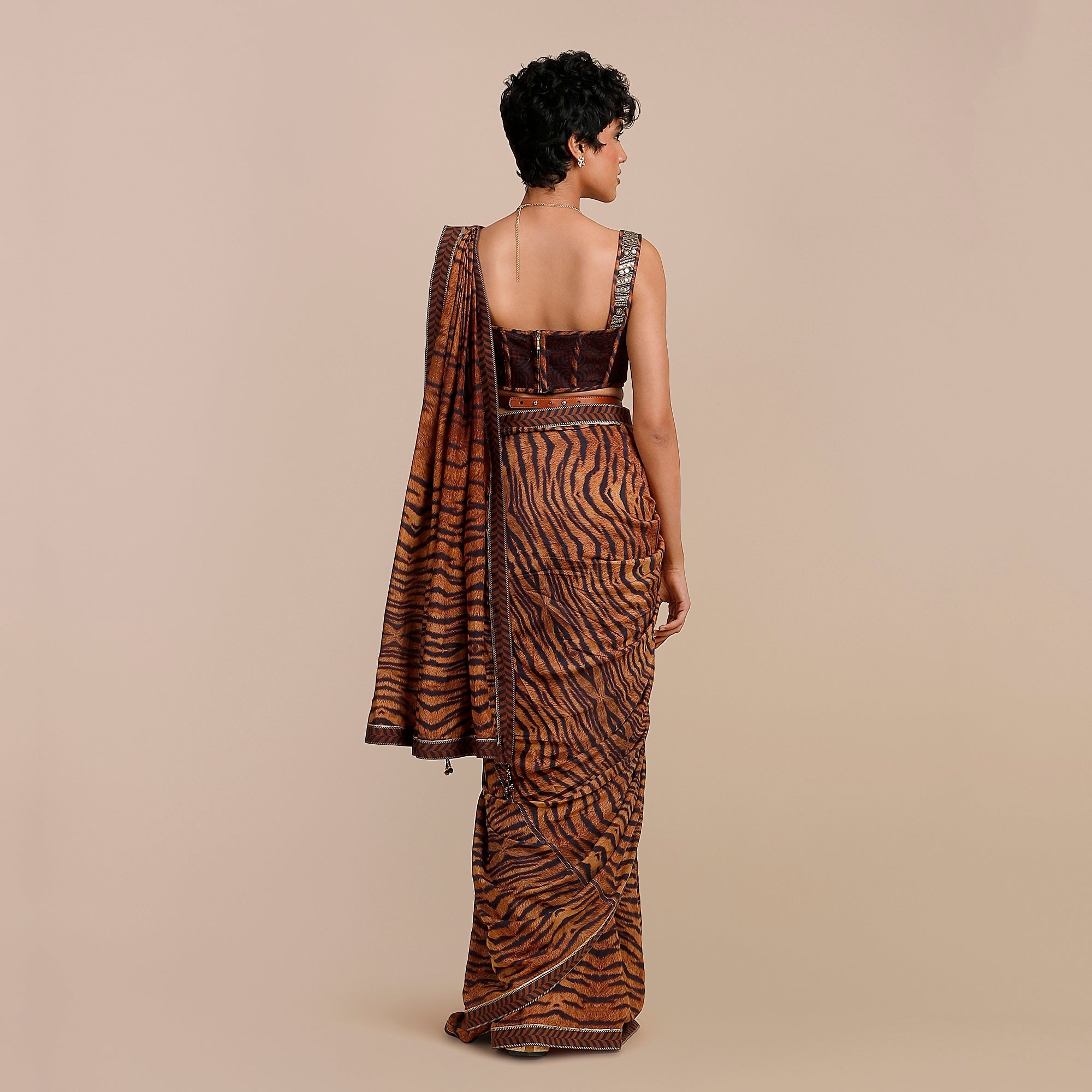 Tiger Print Saree Set | SATT