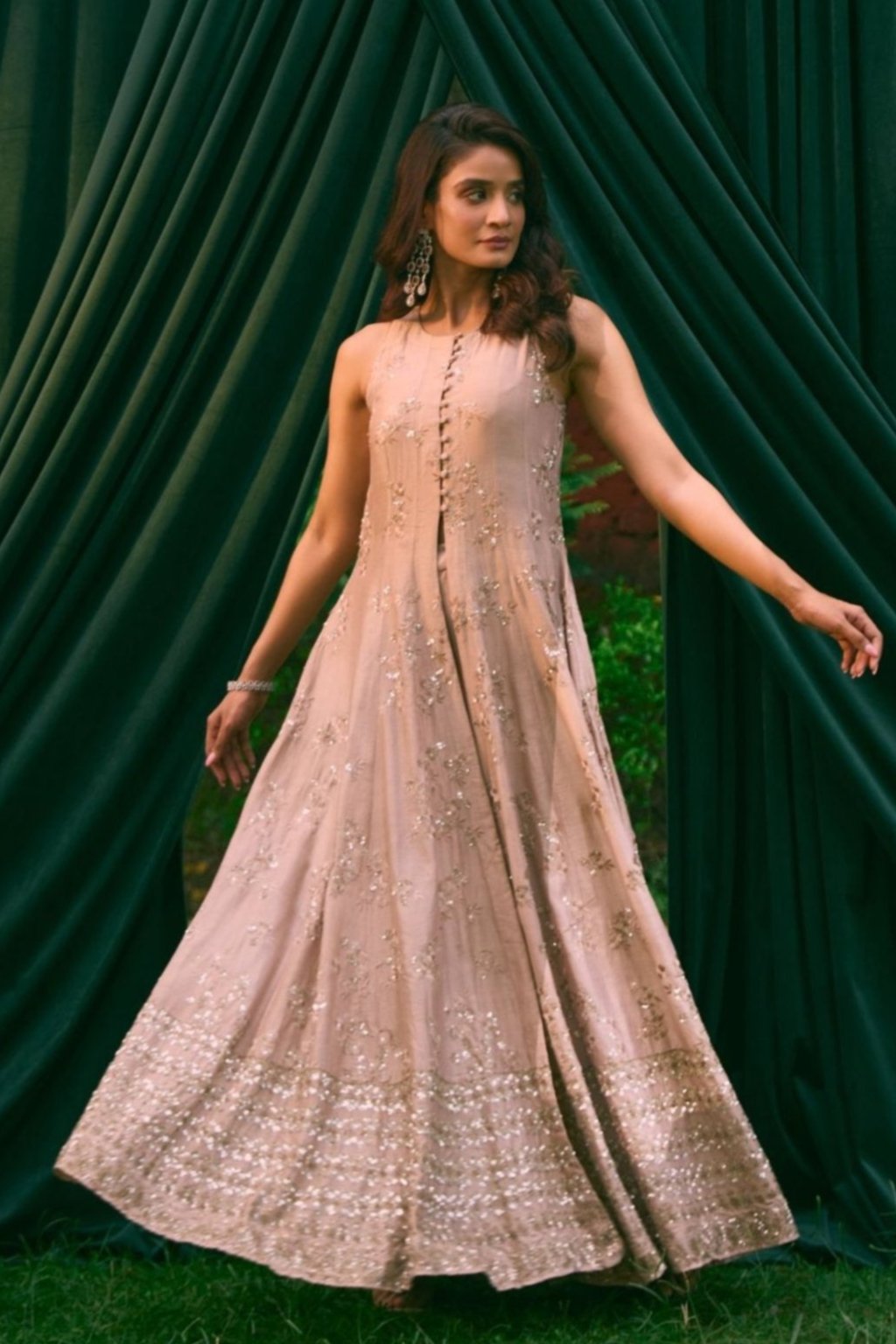 Pink Front Open Jacket Set