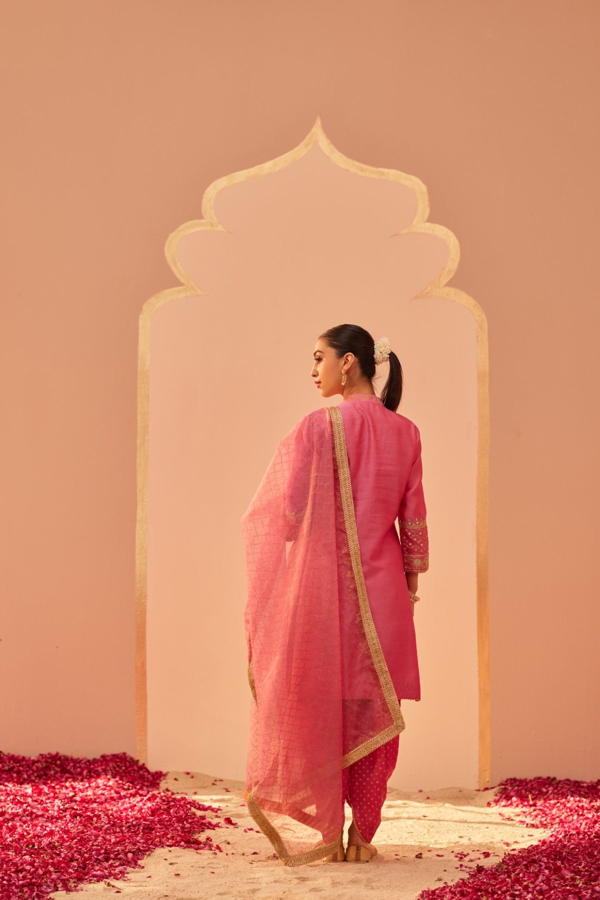 Faheeda - Flamingo Pink Kurta Set