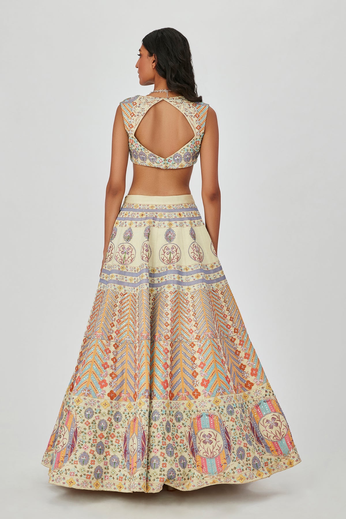 Alaya F In Soraya - Beige Kasab Satin Lehenga Set