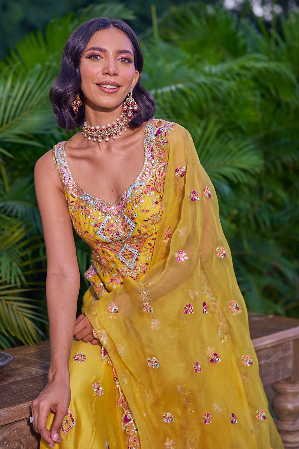 Mustard Sharara Set
