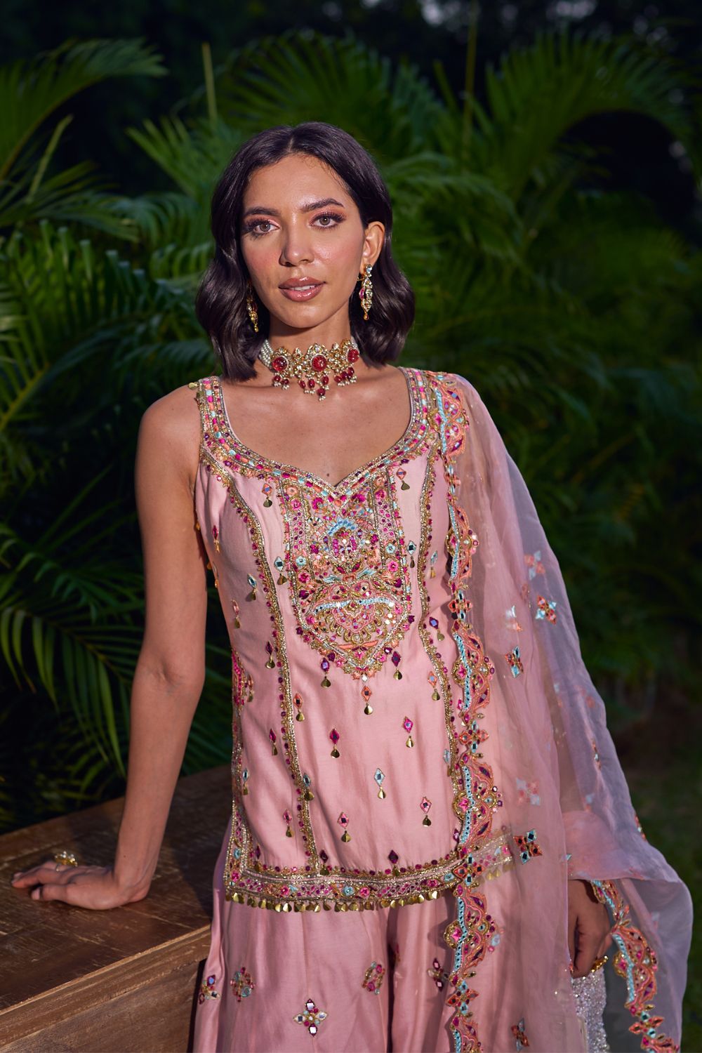 Pink Sharara Set