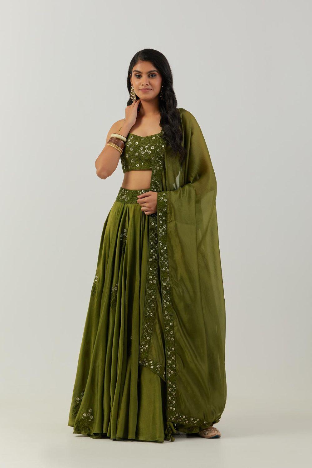 Olive Green Lehenga Set