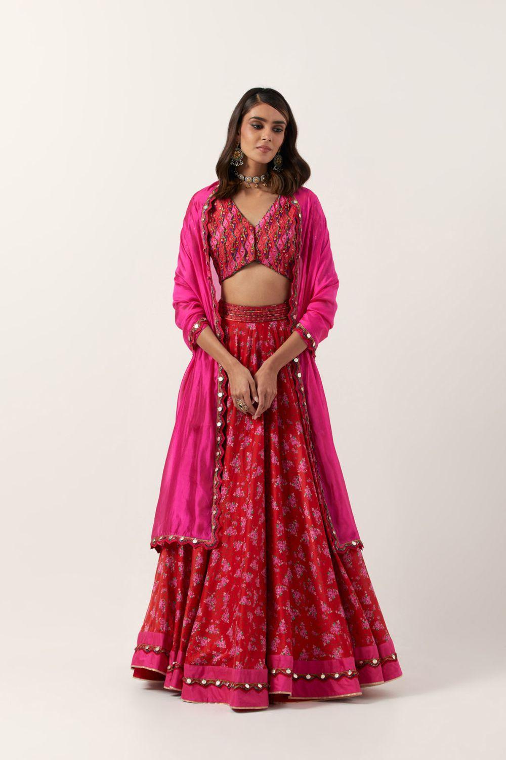 Surkh Laal Lehenga with Blouse And Dupatta