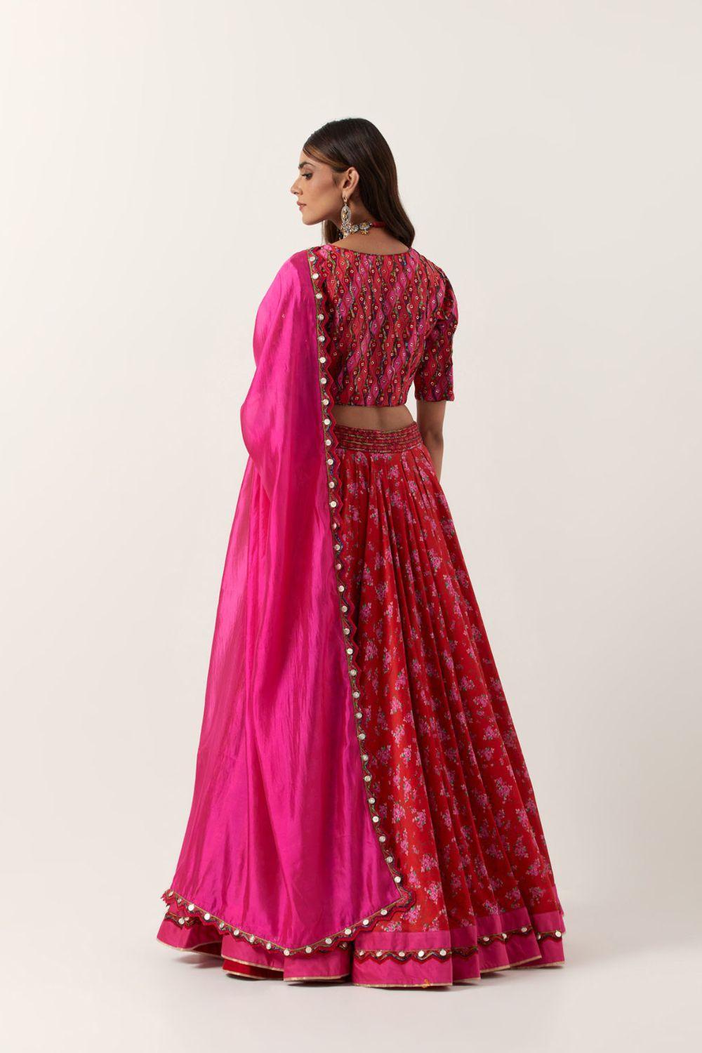Surkh Laal Lehenga with Blouse And Dupatta