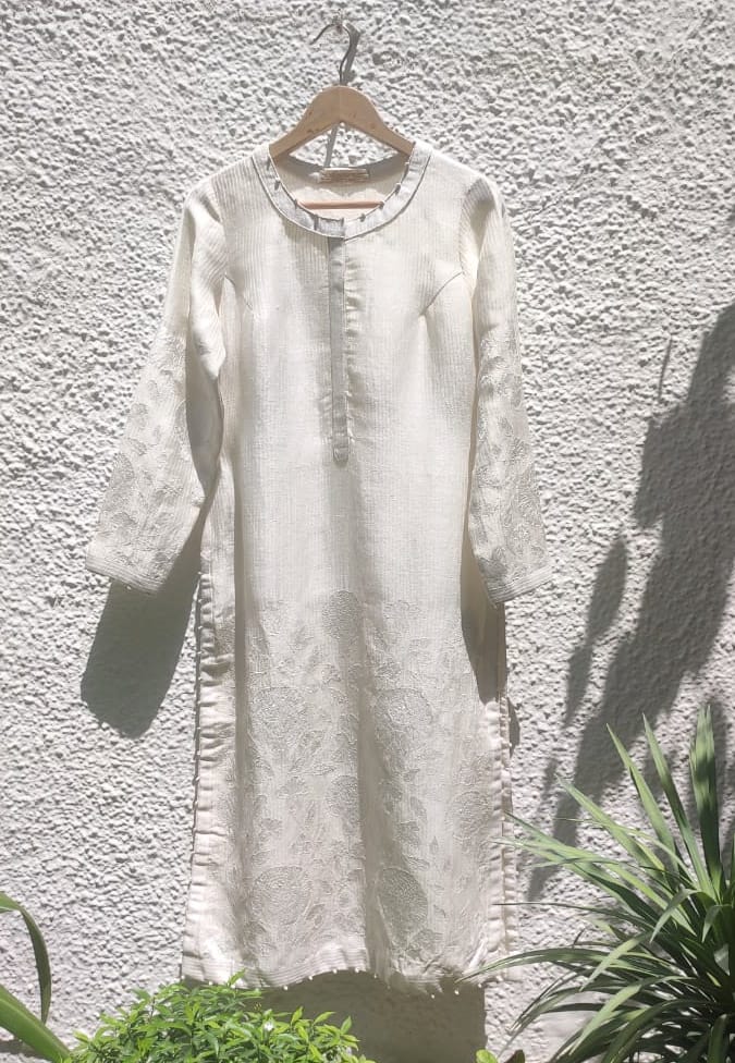 Ivory Appliqué Kurta Set