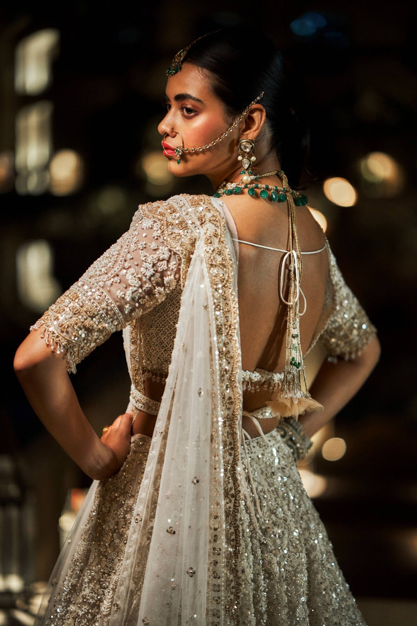 Cream & Gold Lehenga Set