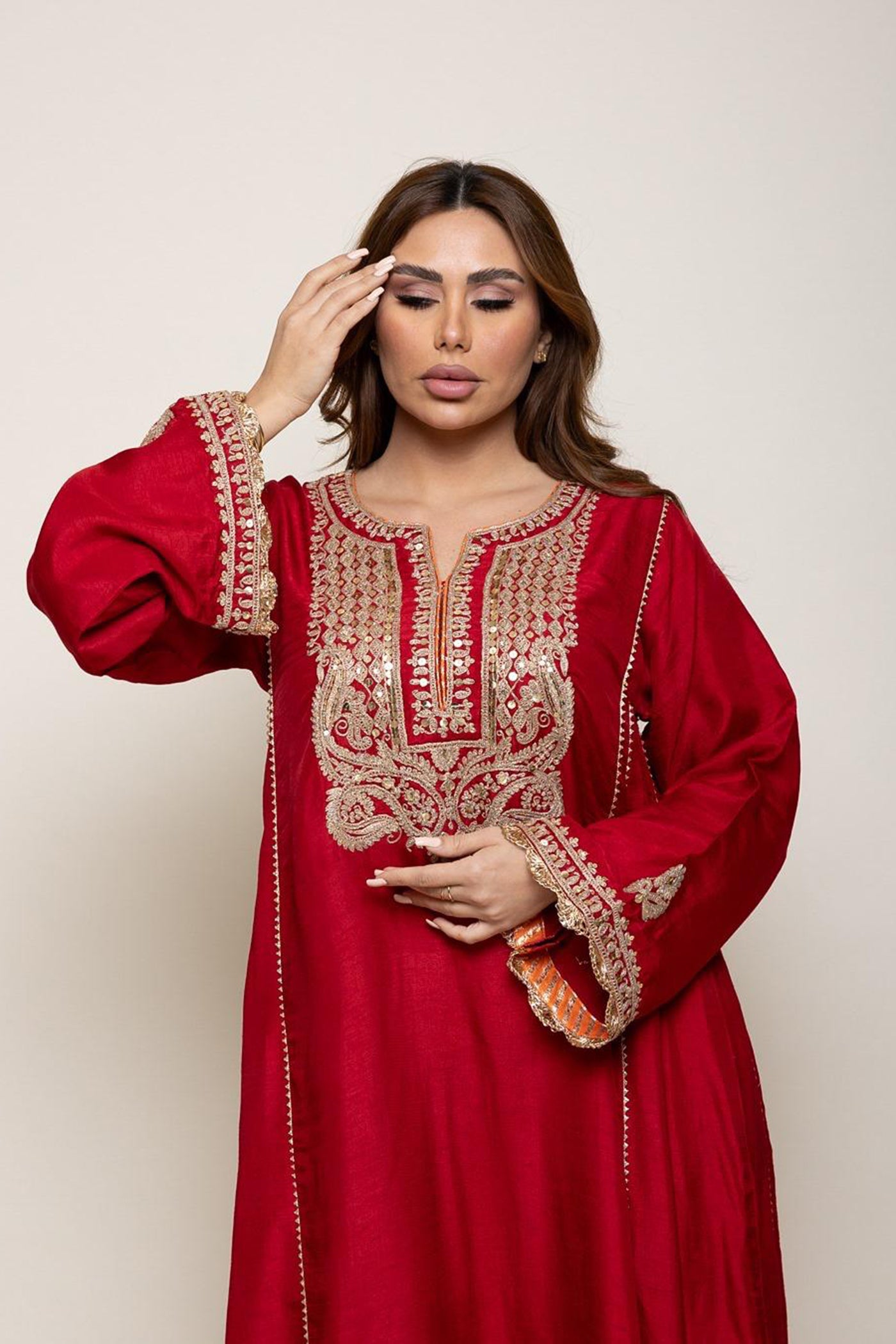Mehreen - Deep Red Abaya