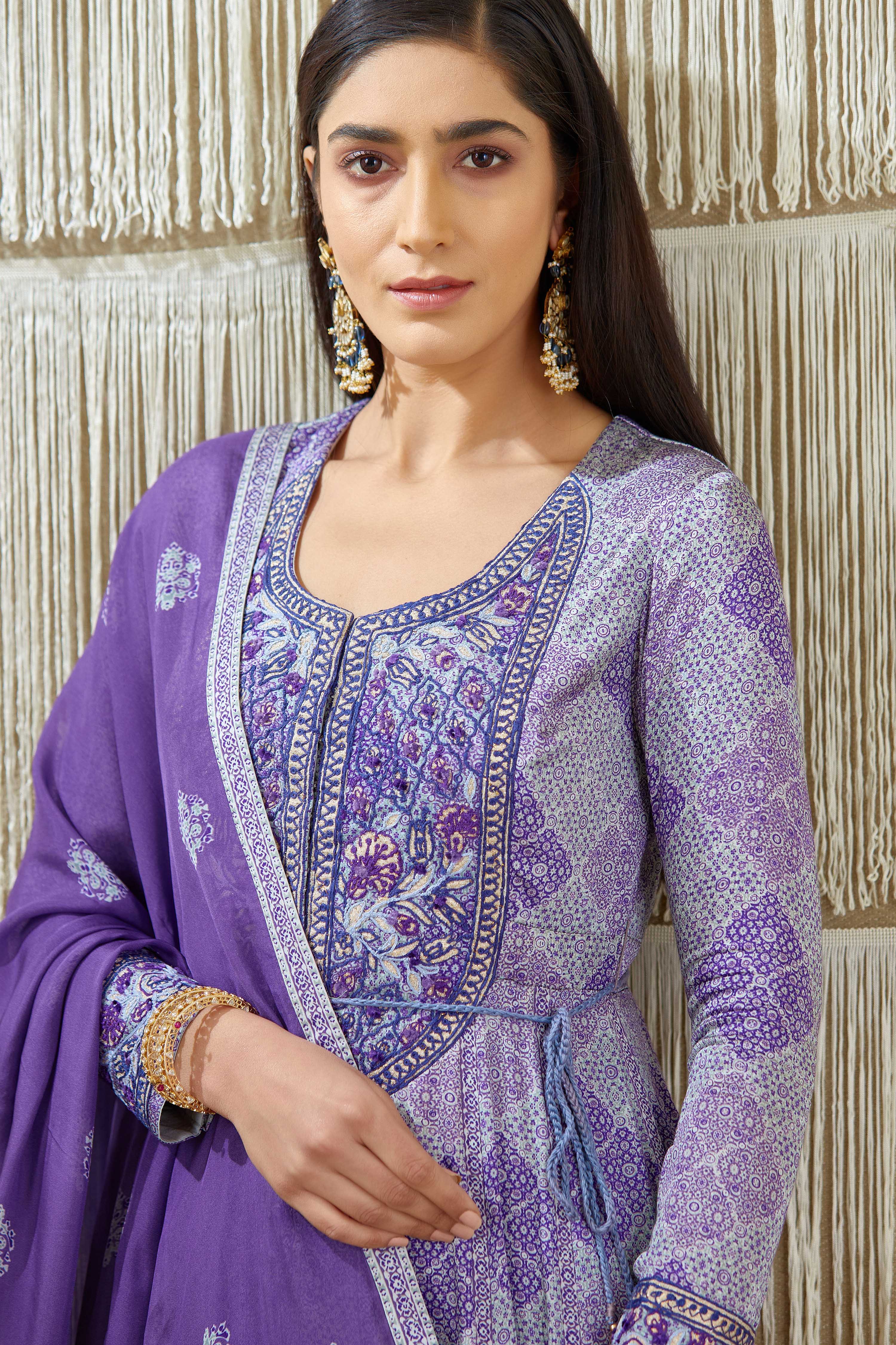 Purple Anarkali set