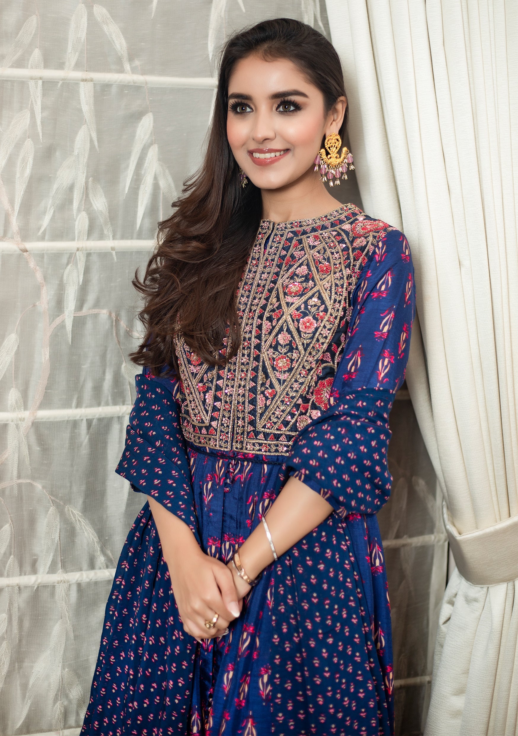 Emerald Blue Anarkali Set