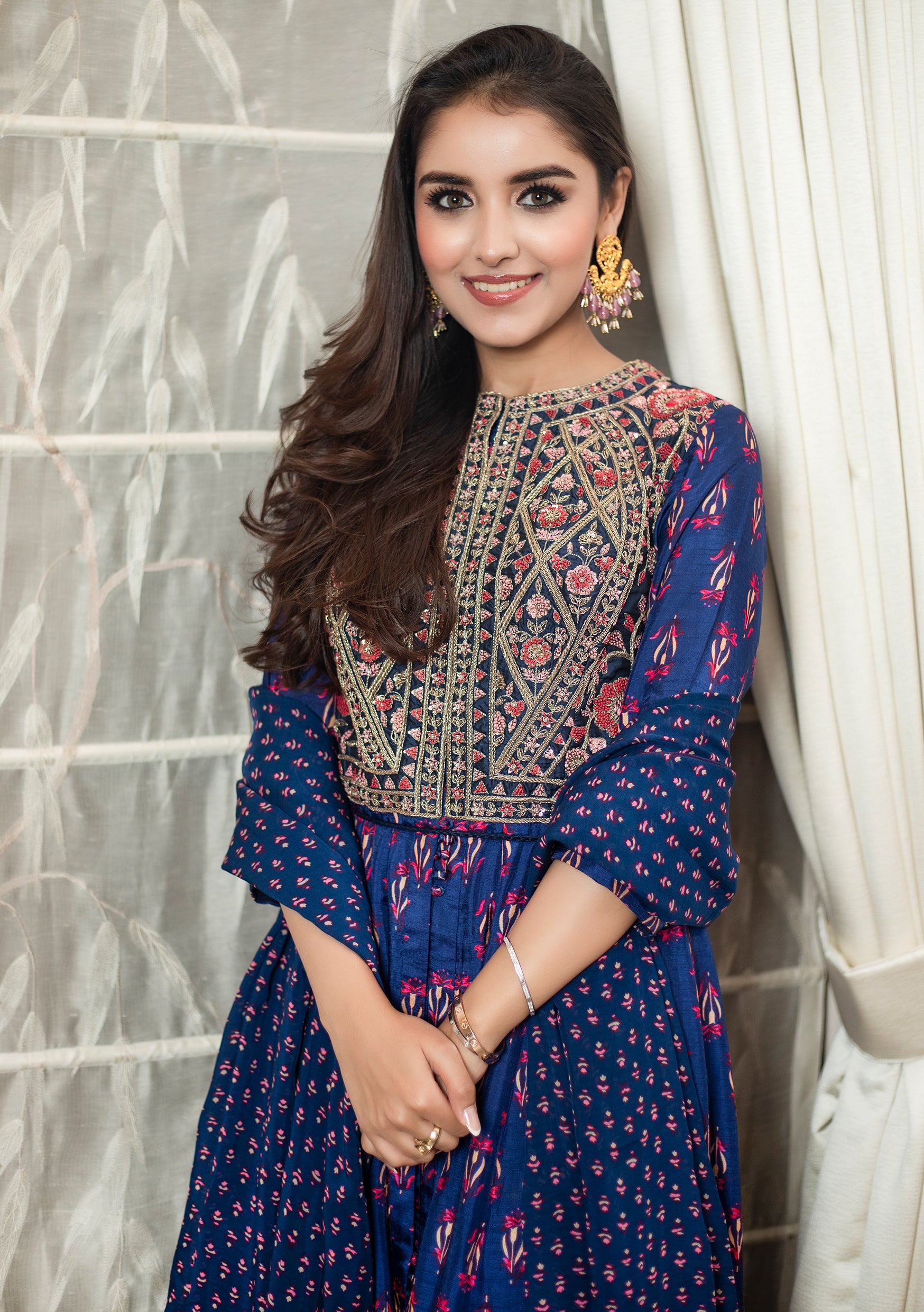 Emerald Blue Anarkali Set