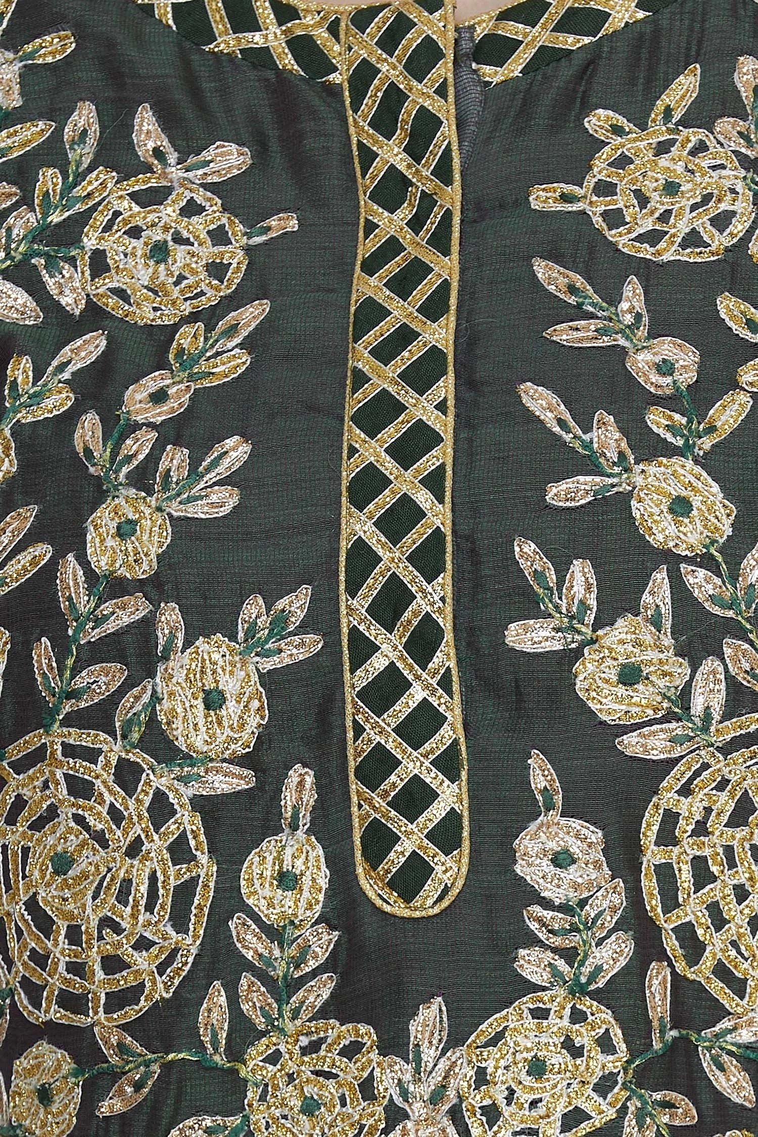 Chanderi brocade gota embroidered kurta set