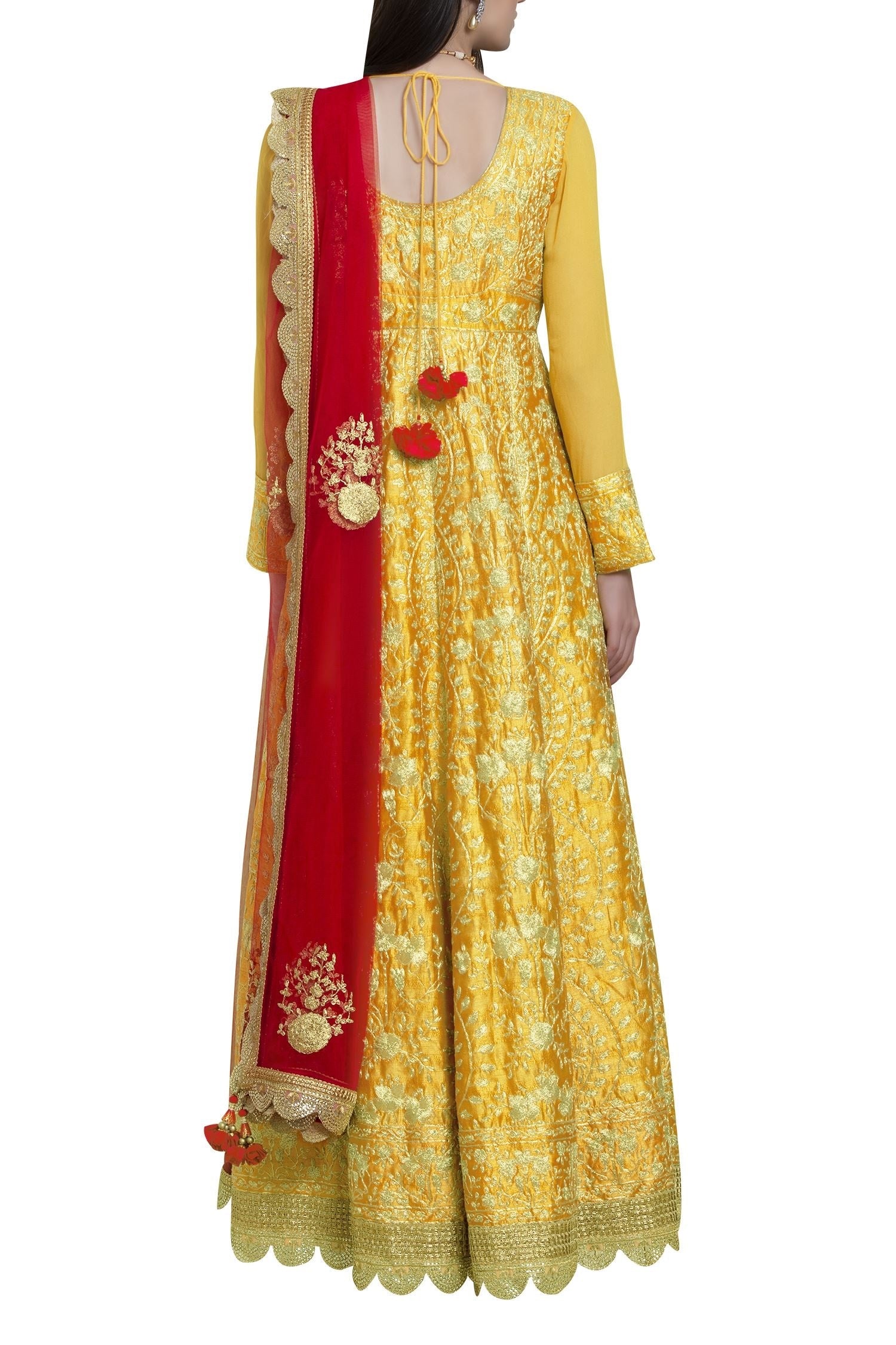 Dori embroidered anarkali set