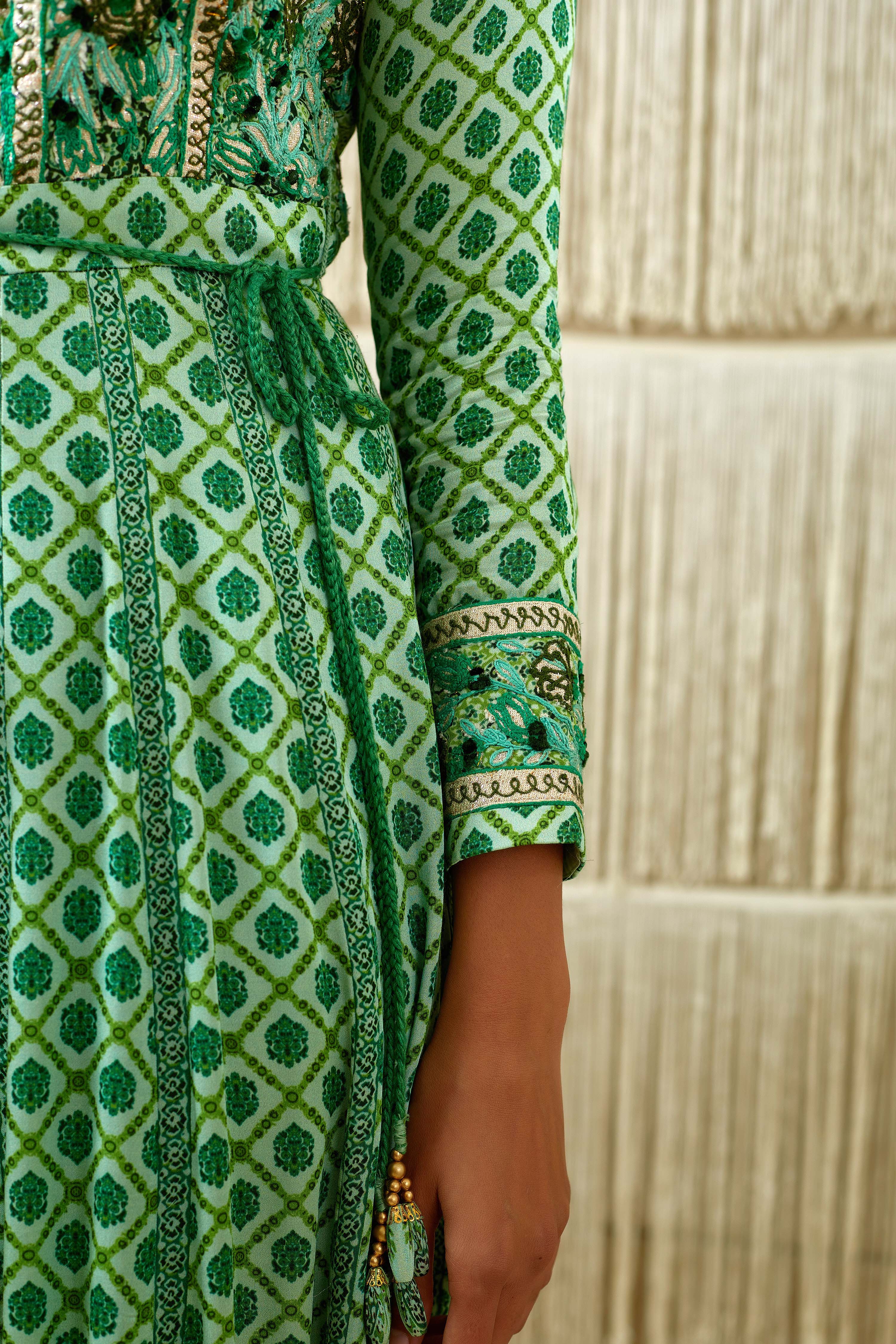 Green Anarkali set