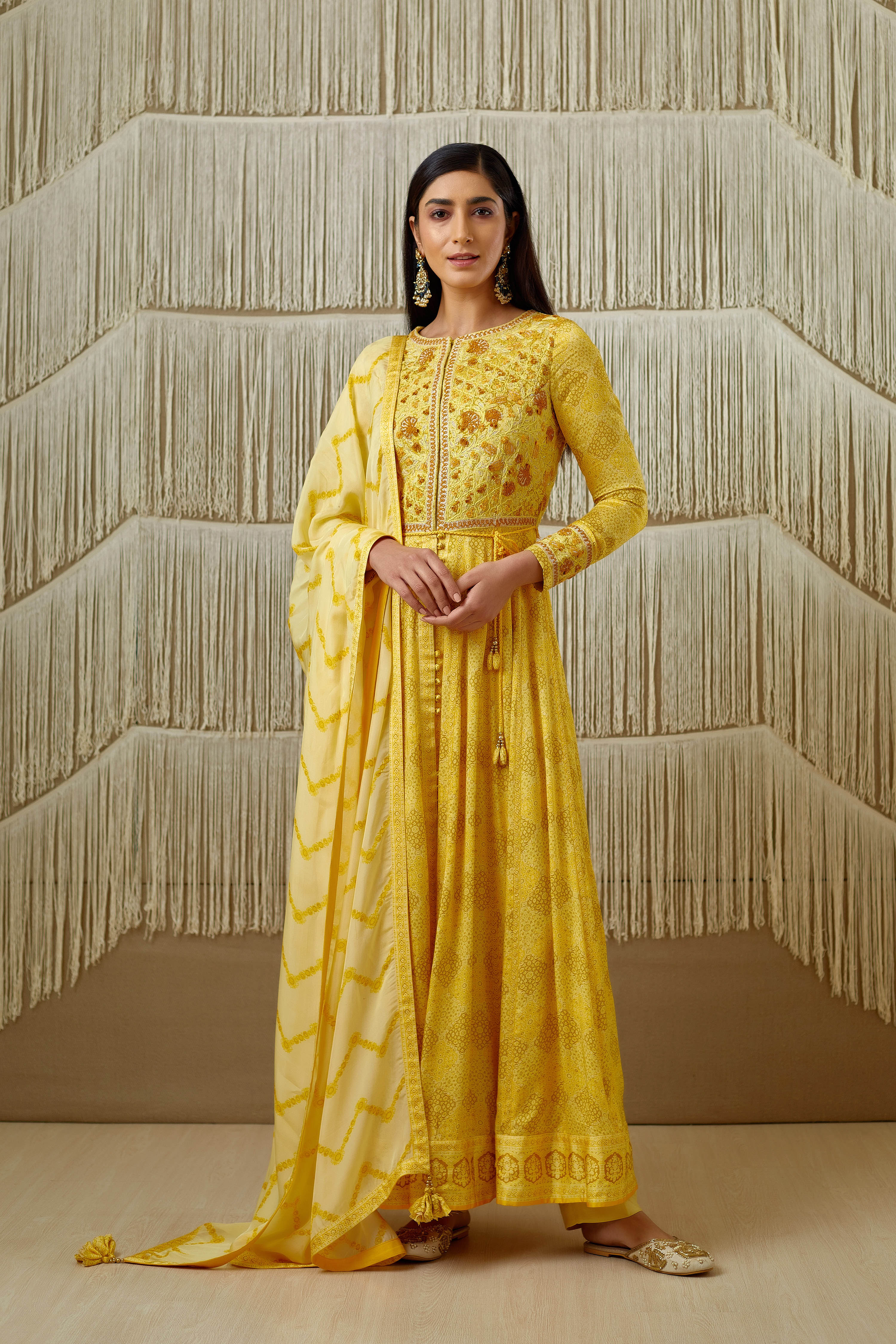 Yellow Anarkali set