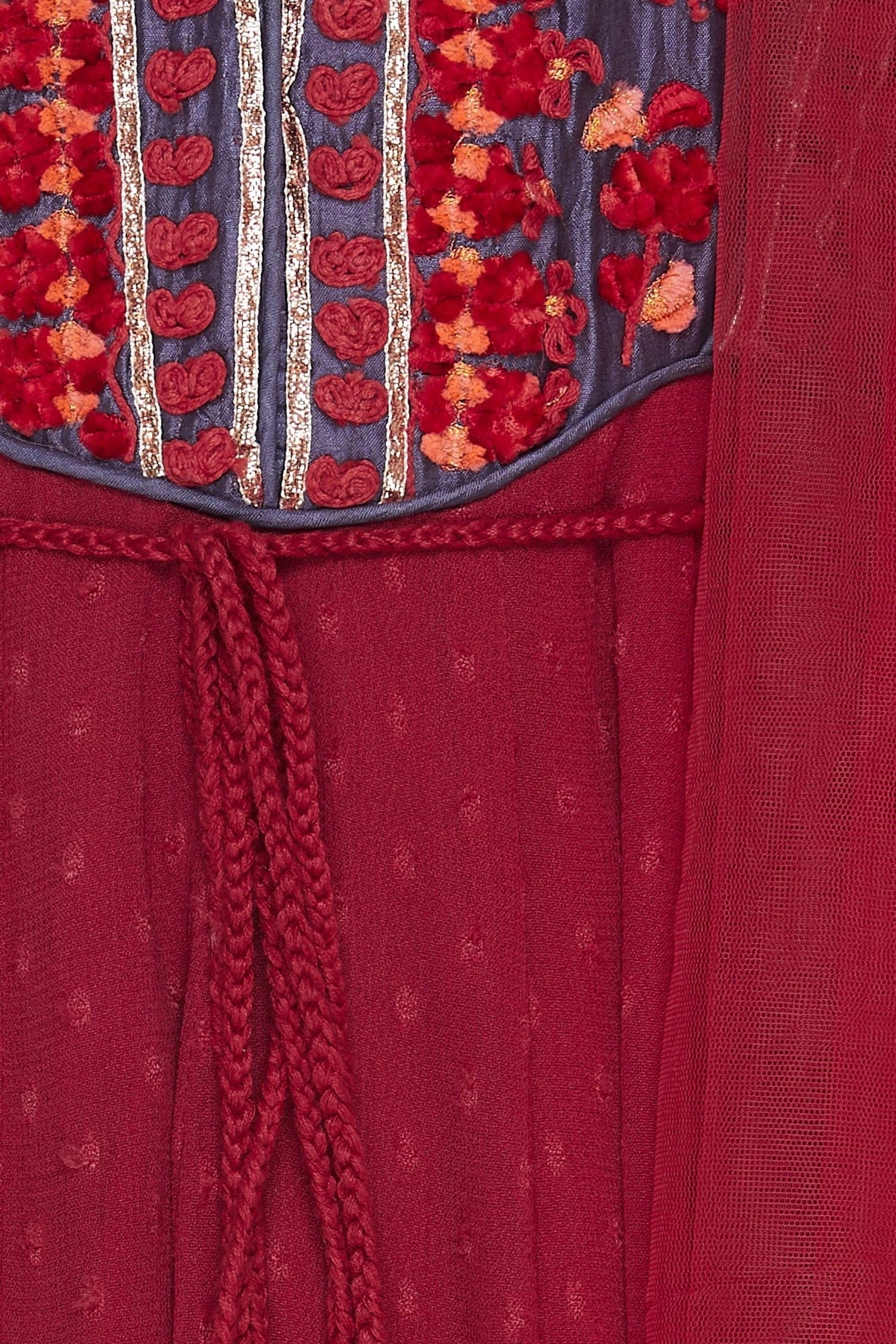 Threadwork embroidered anarkali kurta set