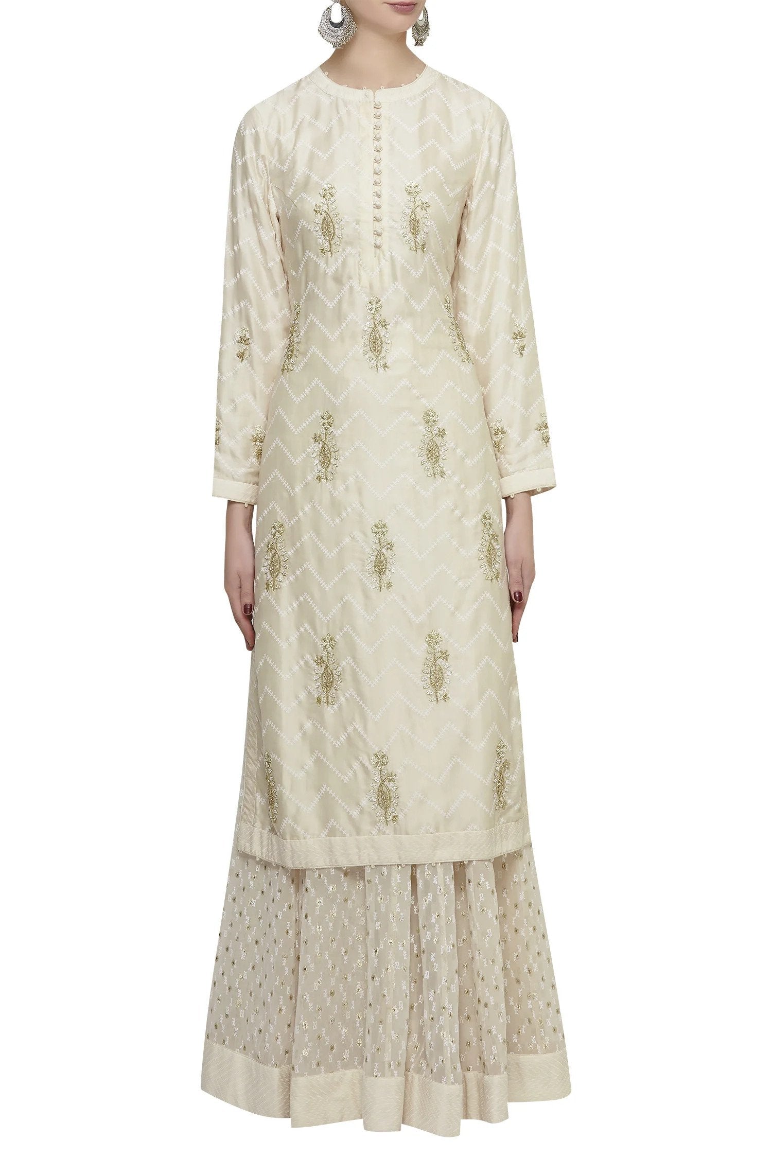 Ivory Kurta Lehenga Set