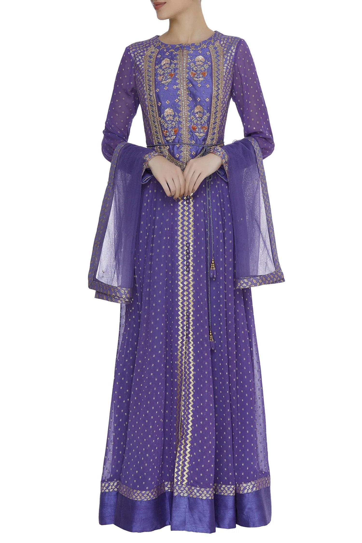 Purple Anarkali Set