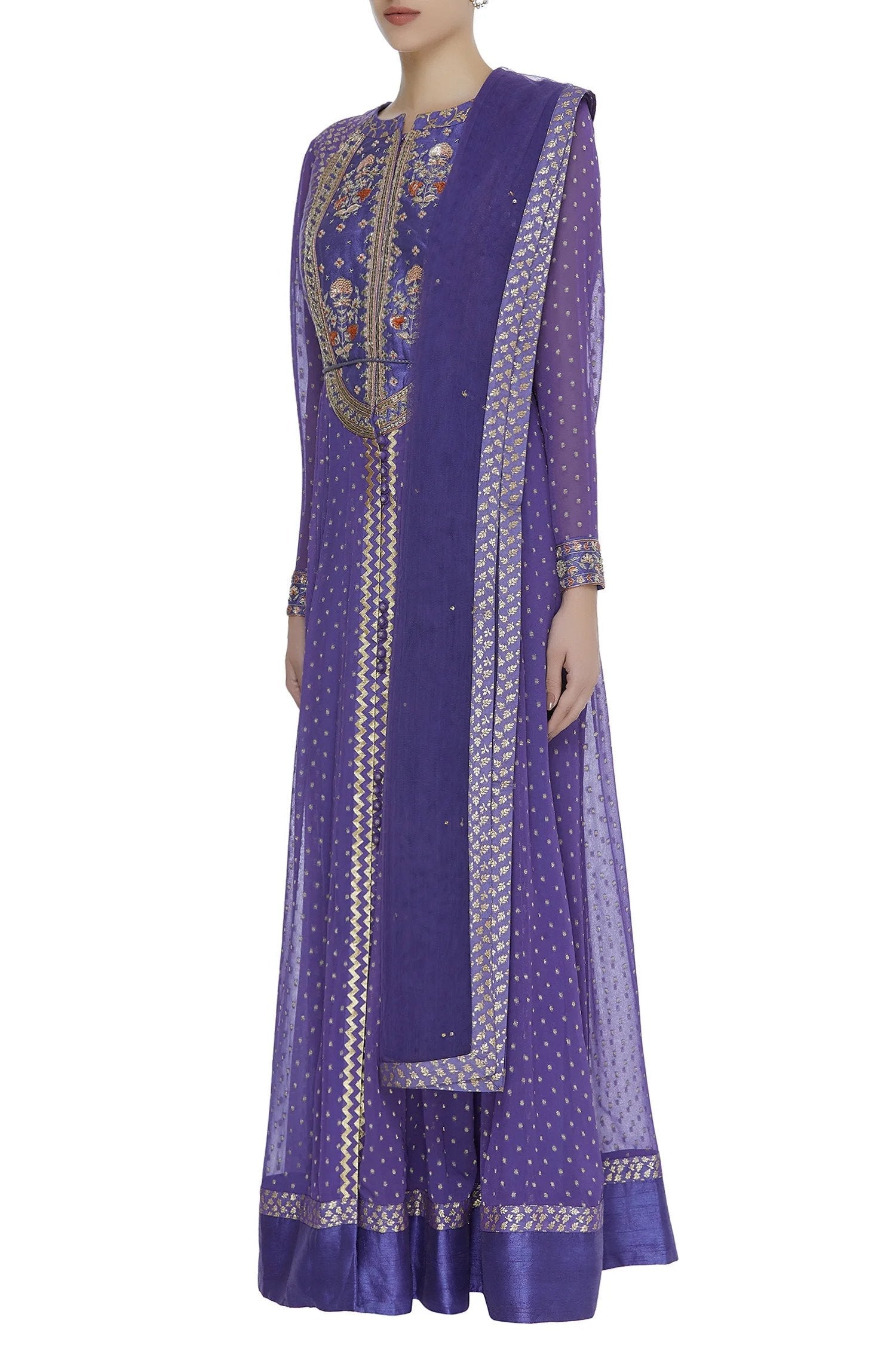 Purple Anarkali Set