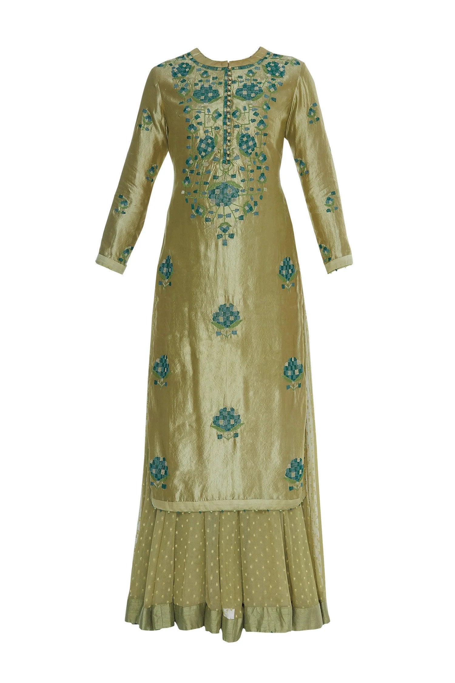 Green Kurta & Lehenga Set