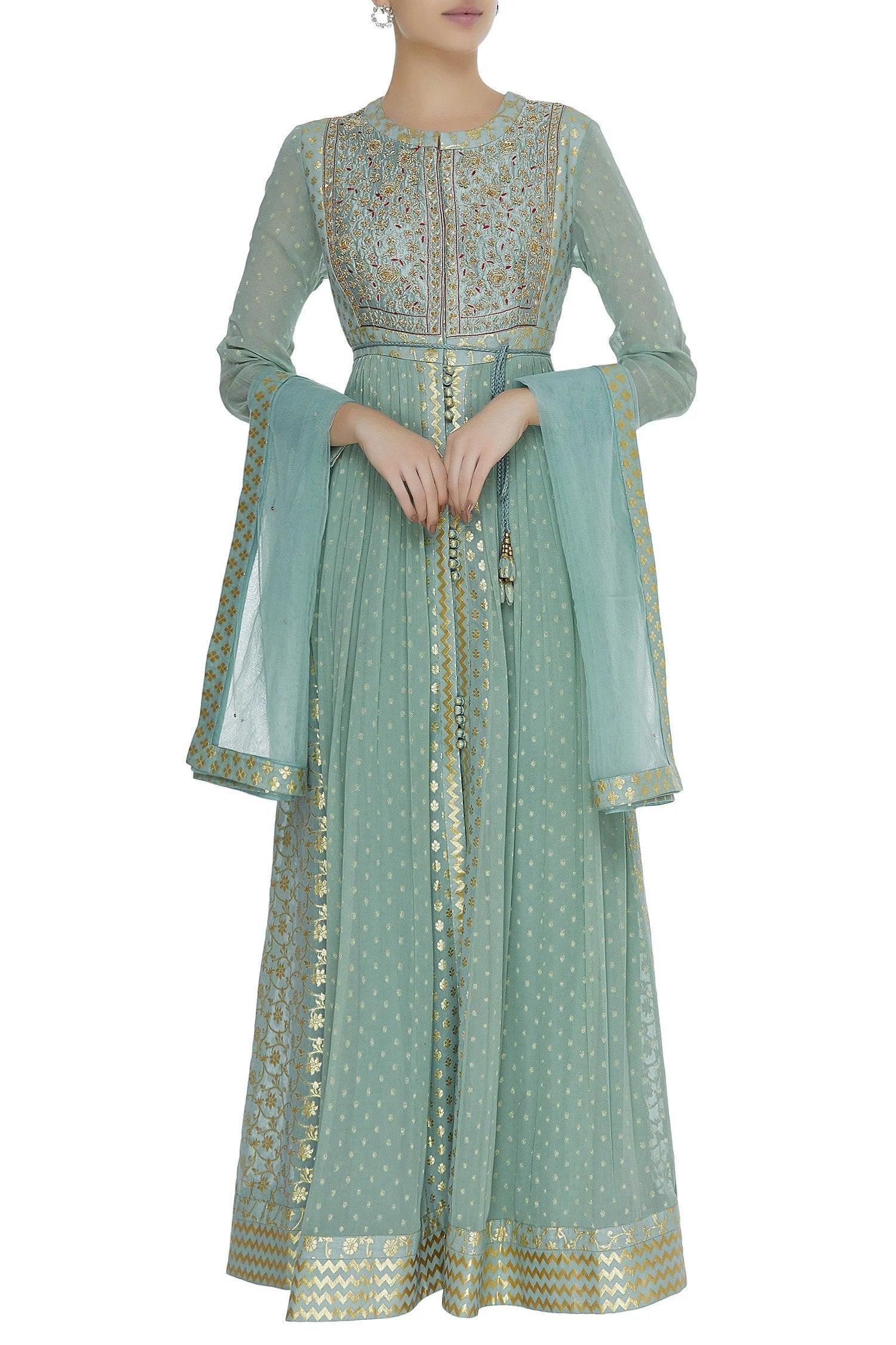 Sea Blue Anarkali Set
