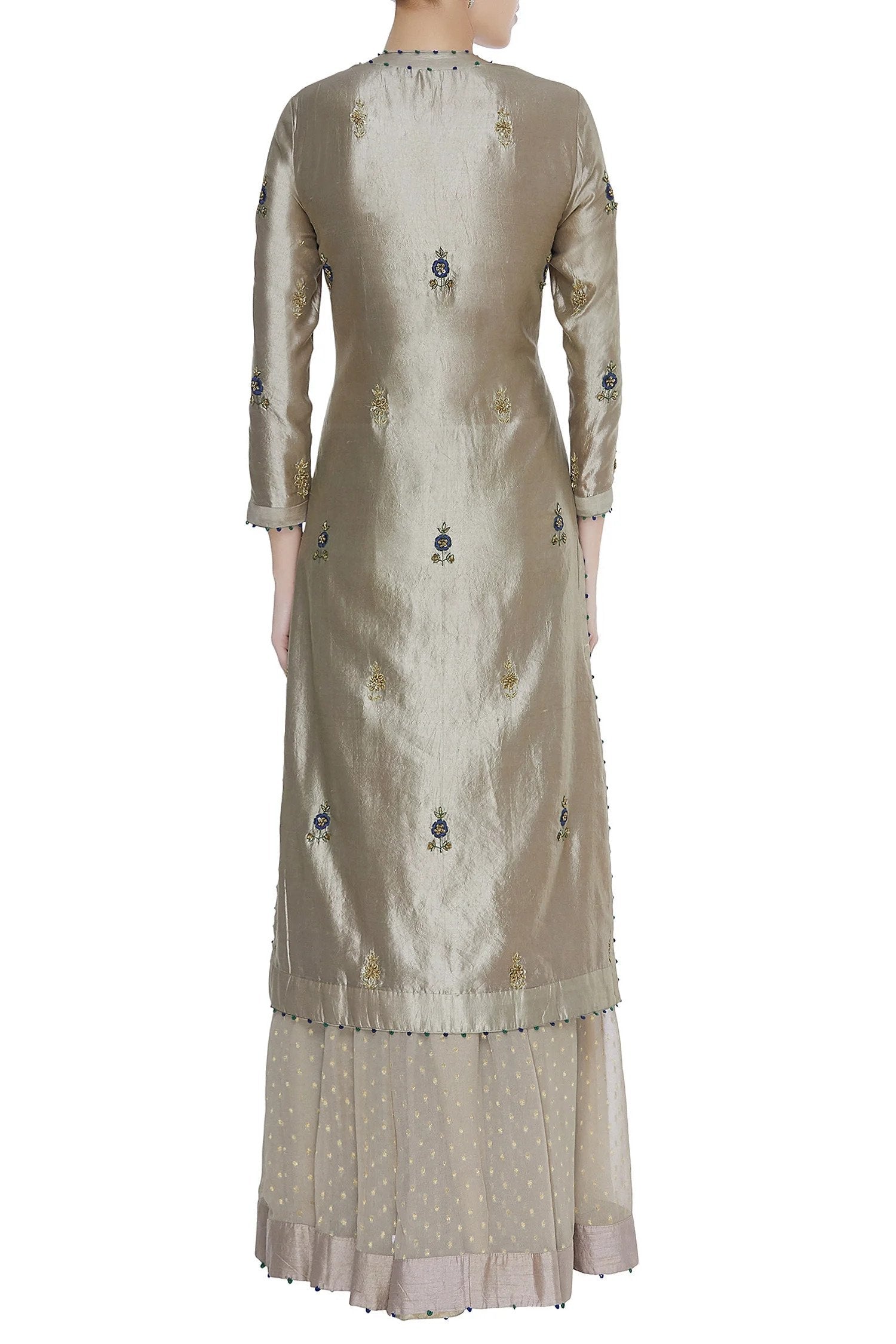 Neutral Golden Kurta & Lehenga Set as seen on Masoom Minawala