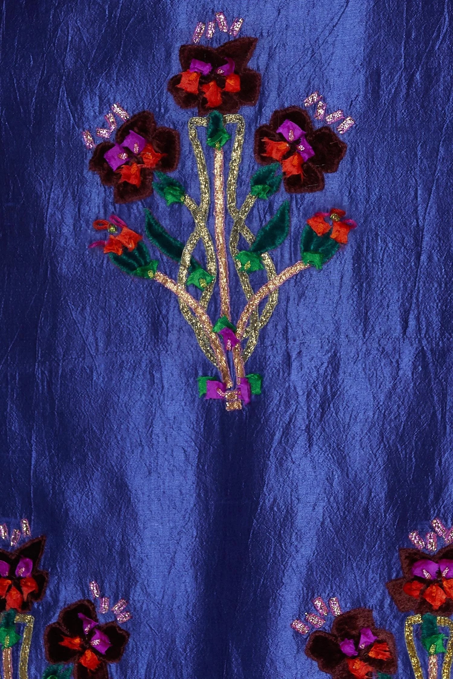 Gota & velvet work kurta with lehenga & dupatta