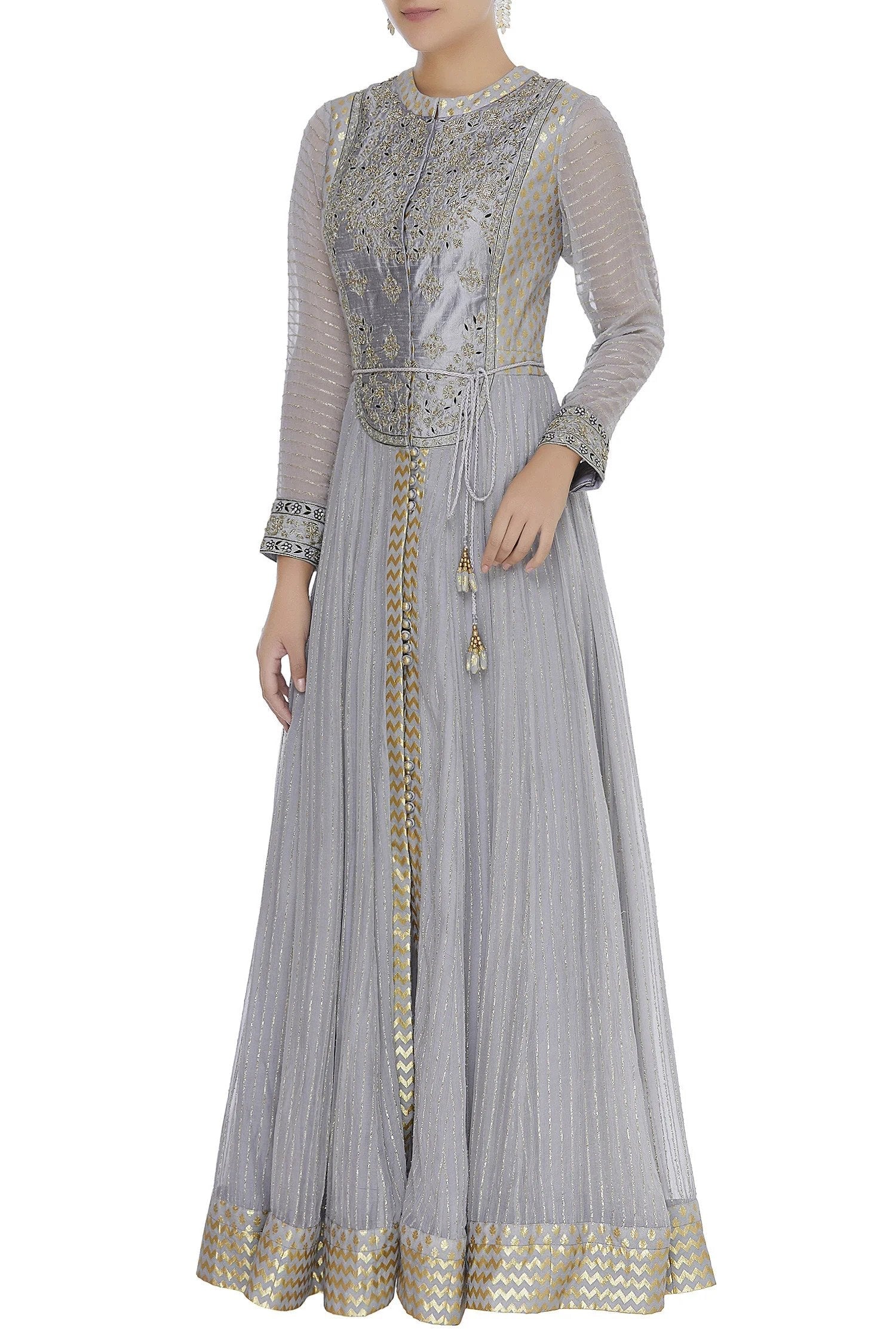Grey Anarkali Set