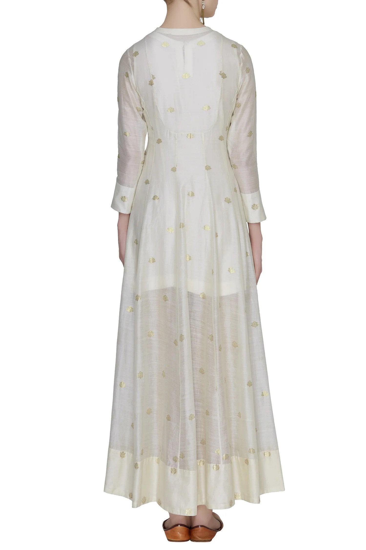 Off White Anarkali Set