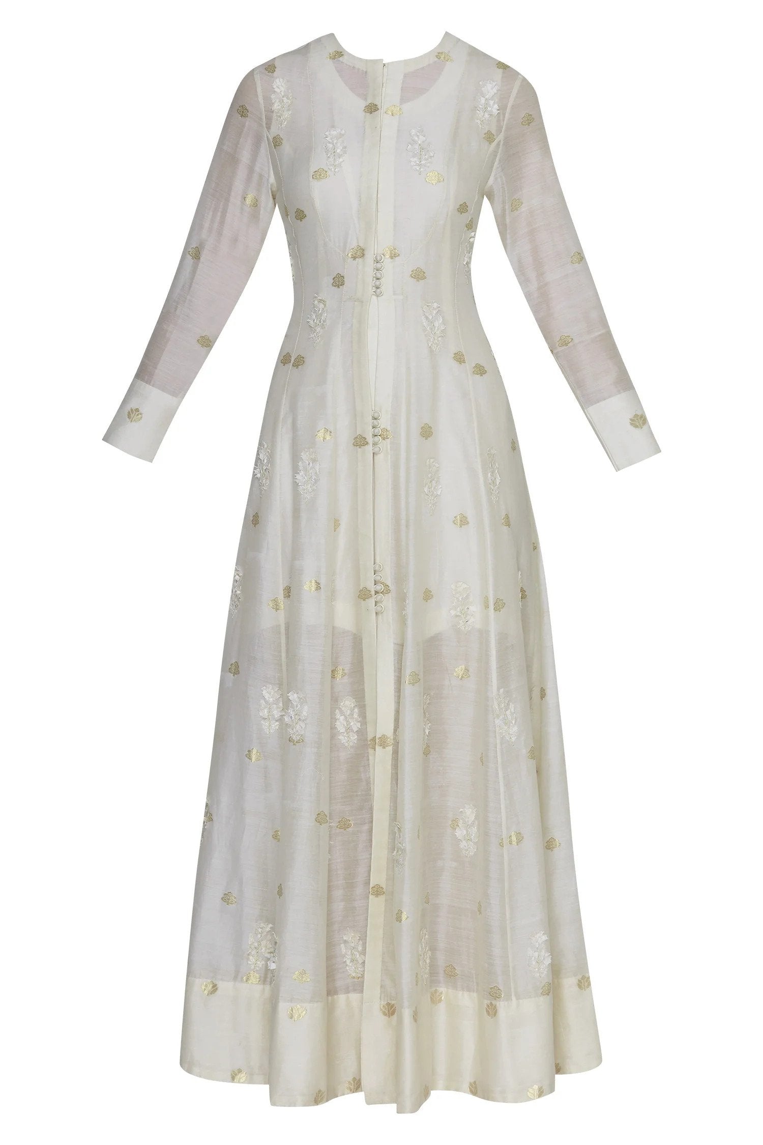 Off White Anarkali Set