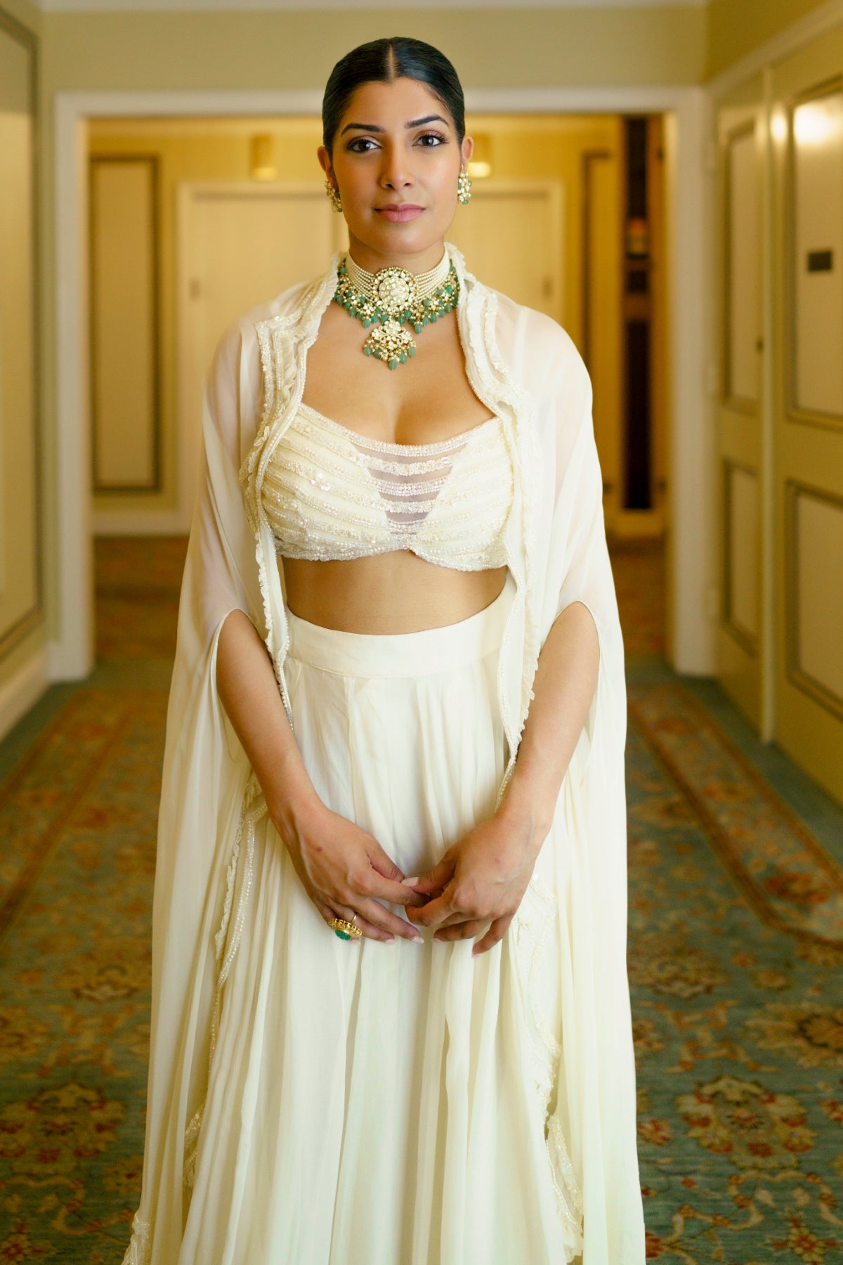 A Gold Green Beads - NECKLACE