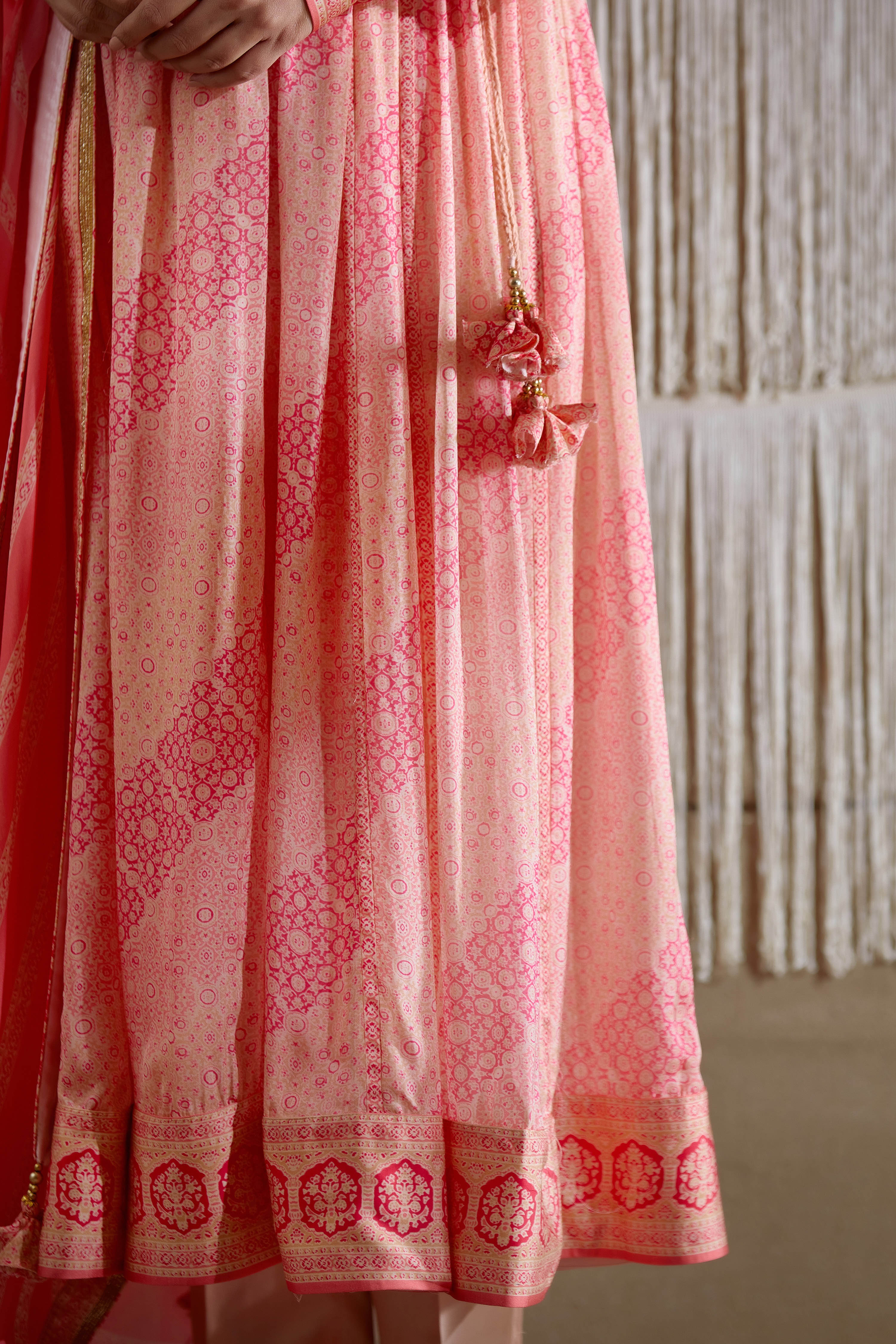 Coral Pink Angrakha set
