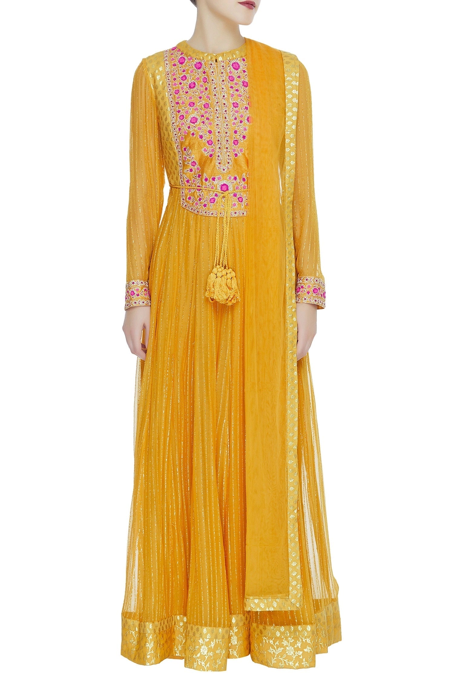 Rust Orange Anarkali Set
