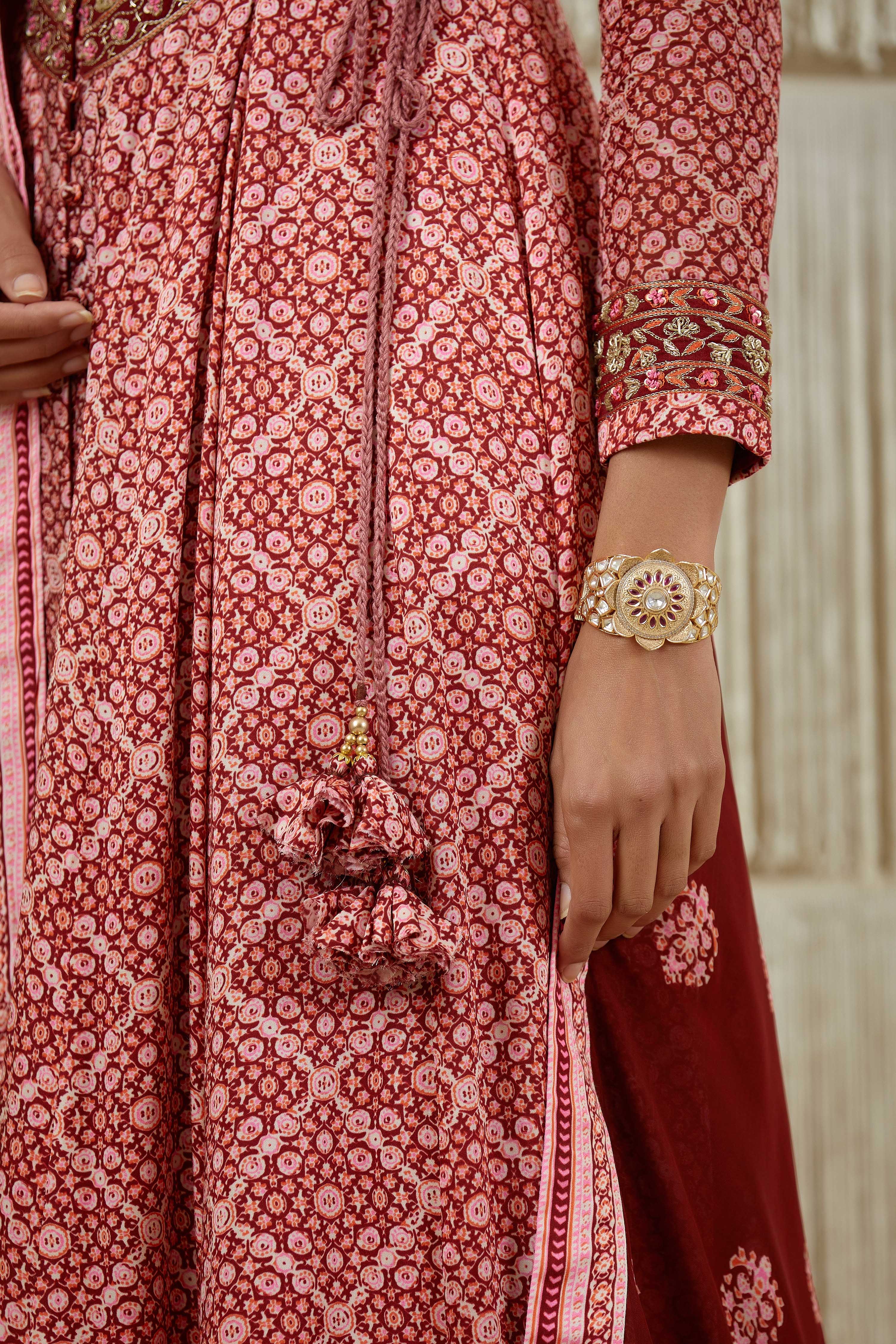 Dark Maroon Anarkali set