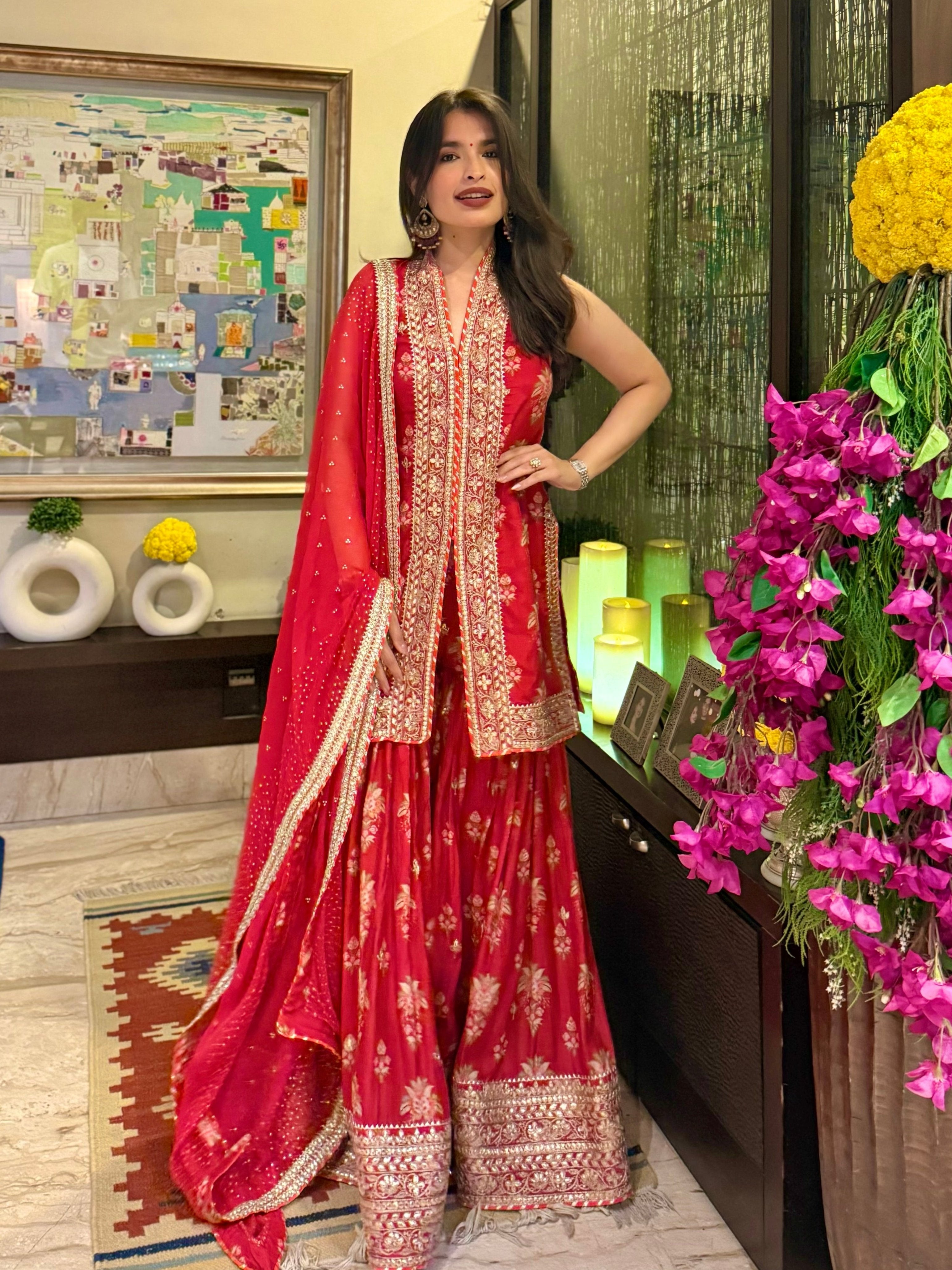 Dhriti Sleeveless Sharara Set-Saachi Daga