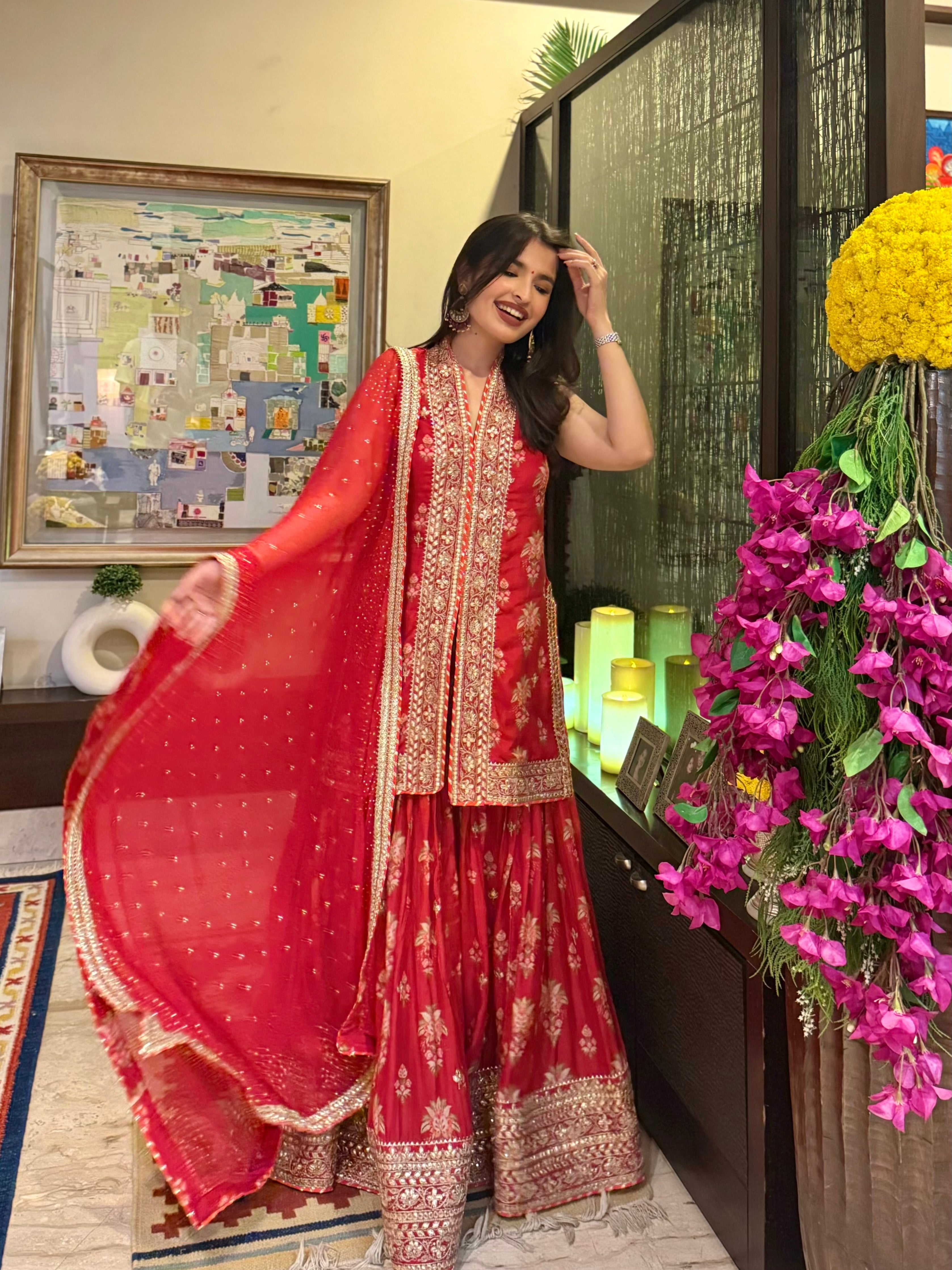 Dhriti Sleeveless Sharara Set-Saachi Daga
