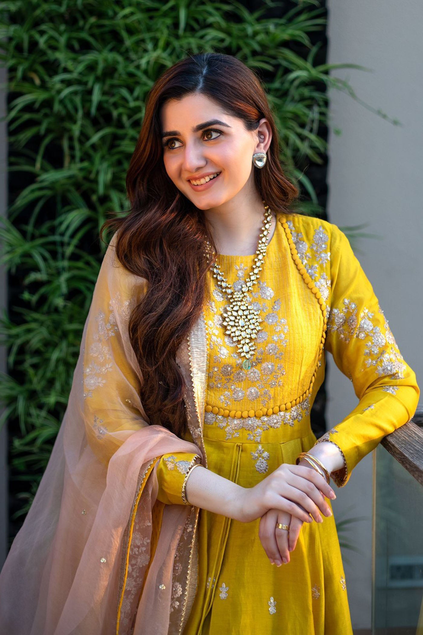 Mahima Chawla in Taarini - Glaze Mustard Tilla Embroidered Anarkali Set