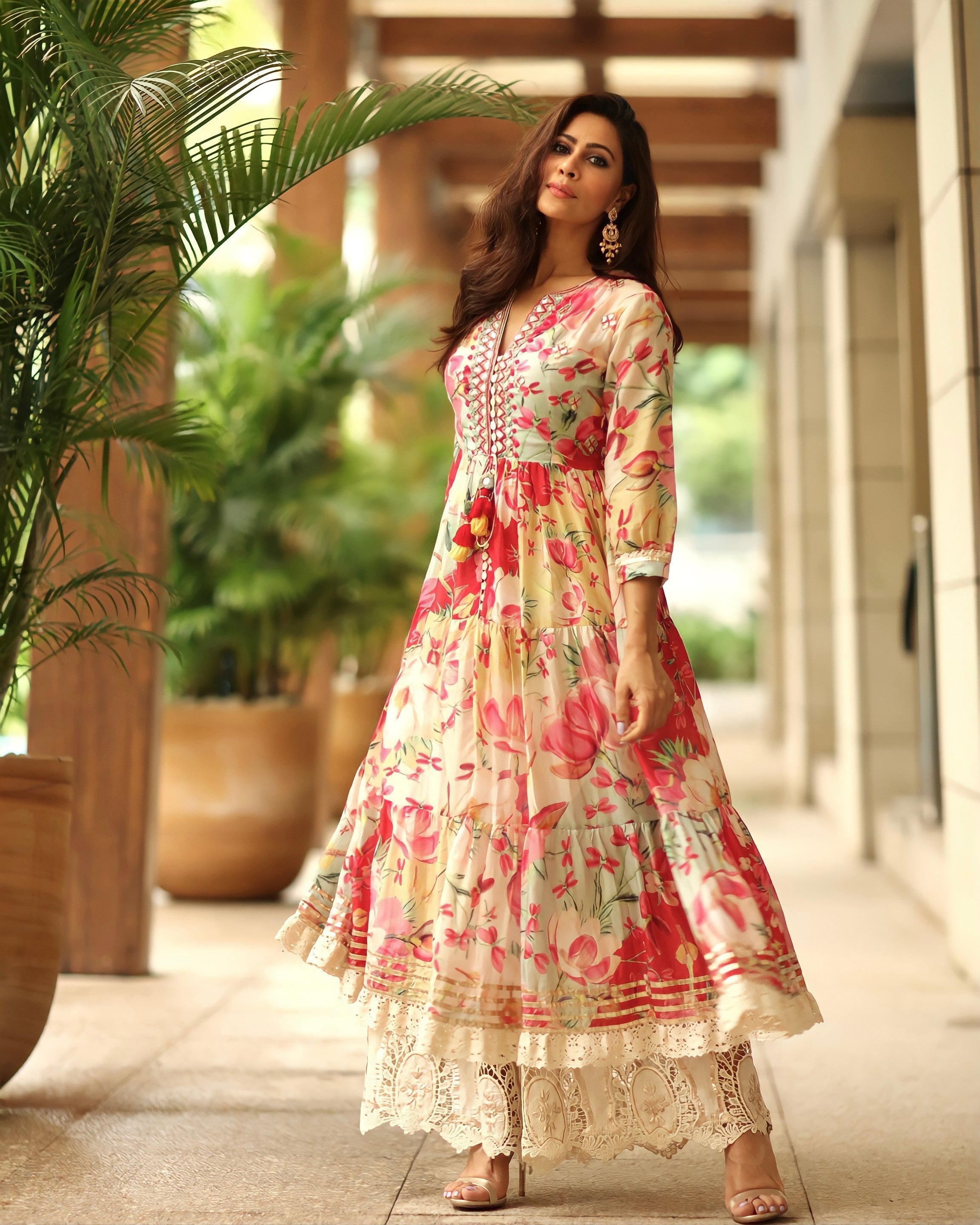 Swati Vatsa in Khushi Tiered Jacket Style Tunic Set