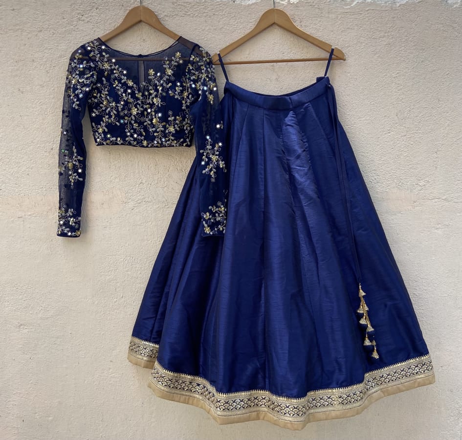 Ave Chicago x Priti Sahni Midnight Blue Lehenga Set