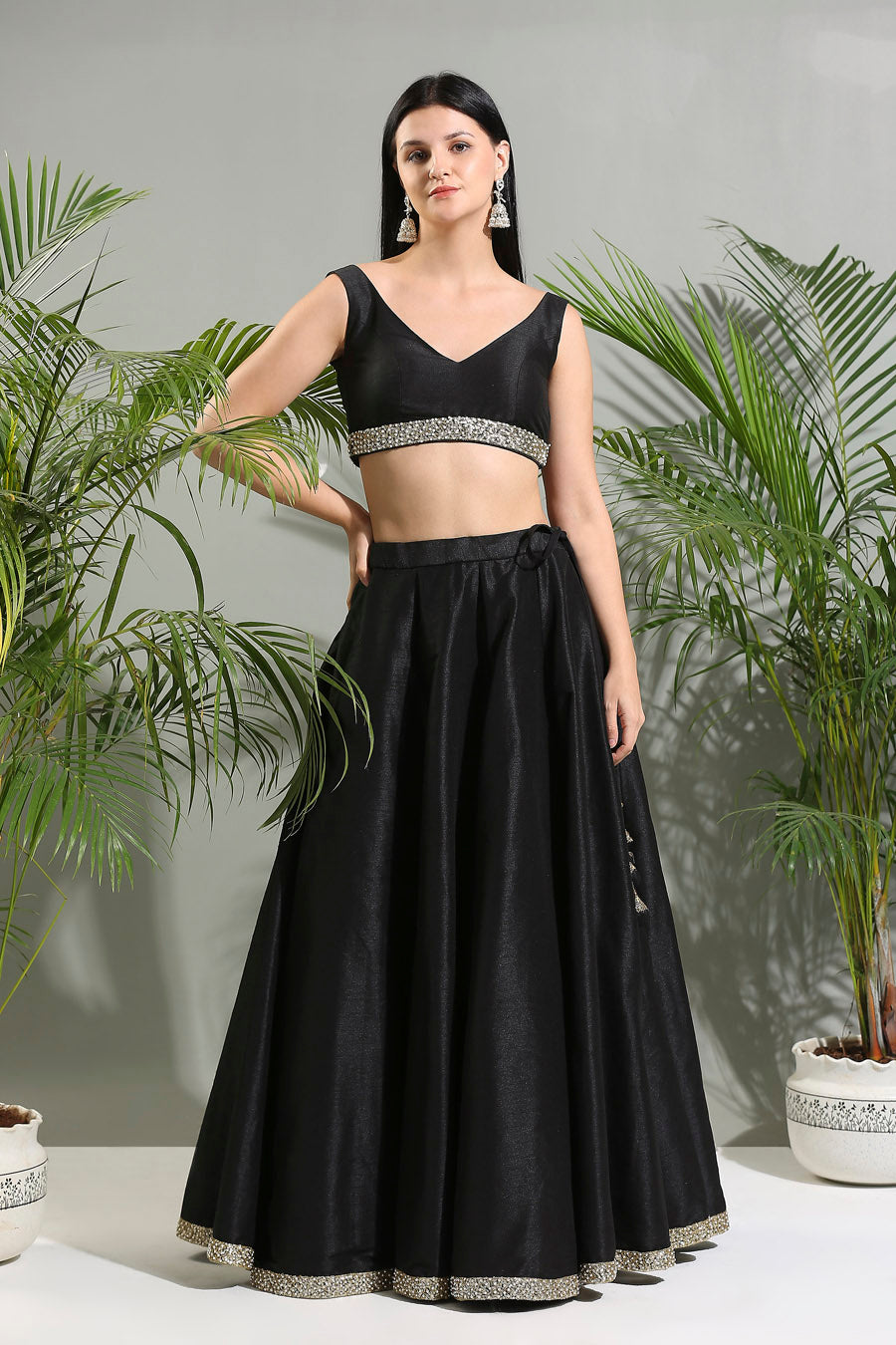 Ave Chicago x Priti Sahni Black Raw Lehenga Set