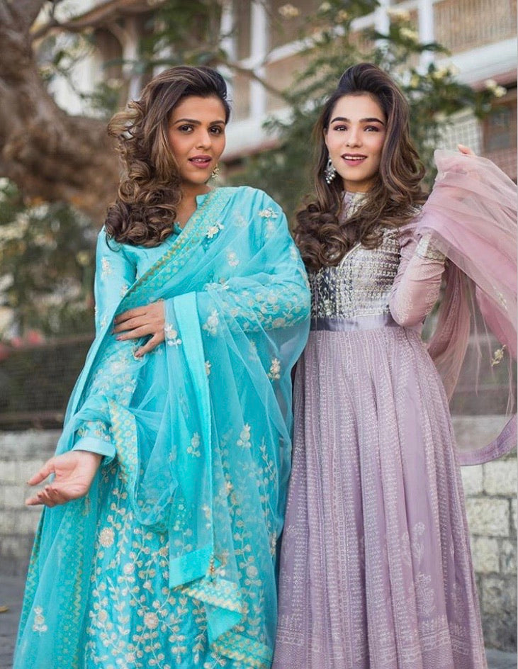 Sea Blue Kurta & Lehenga Set