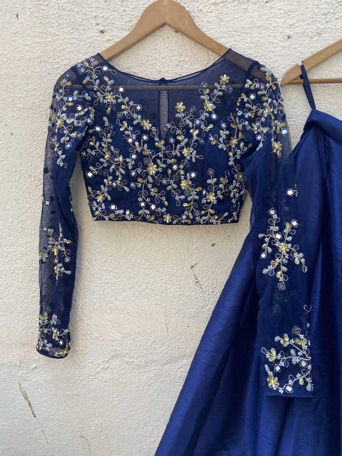 Ave Chicago x Priti Sahni Midnight Blue Lehenga Set