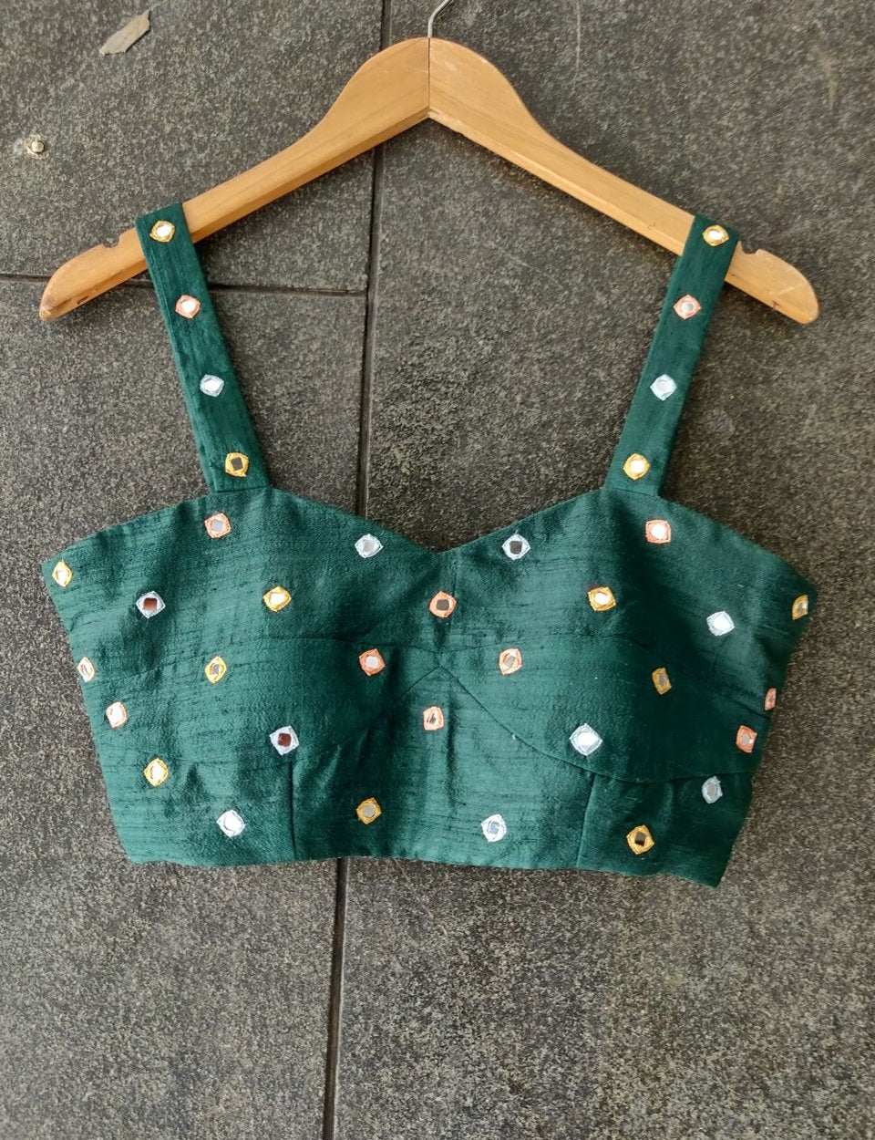 Ave Chicago x Priti Sahni Deep Forest Green Work Lehenga Set