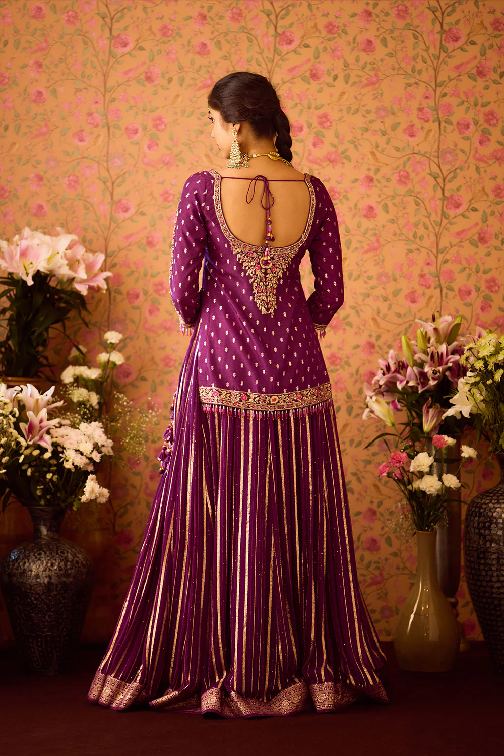 Ave Chicago x Shyam Narayan Prasad Phlox Purple Choli Lehenga Set
