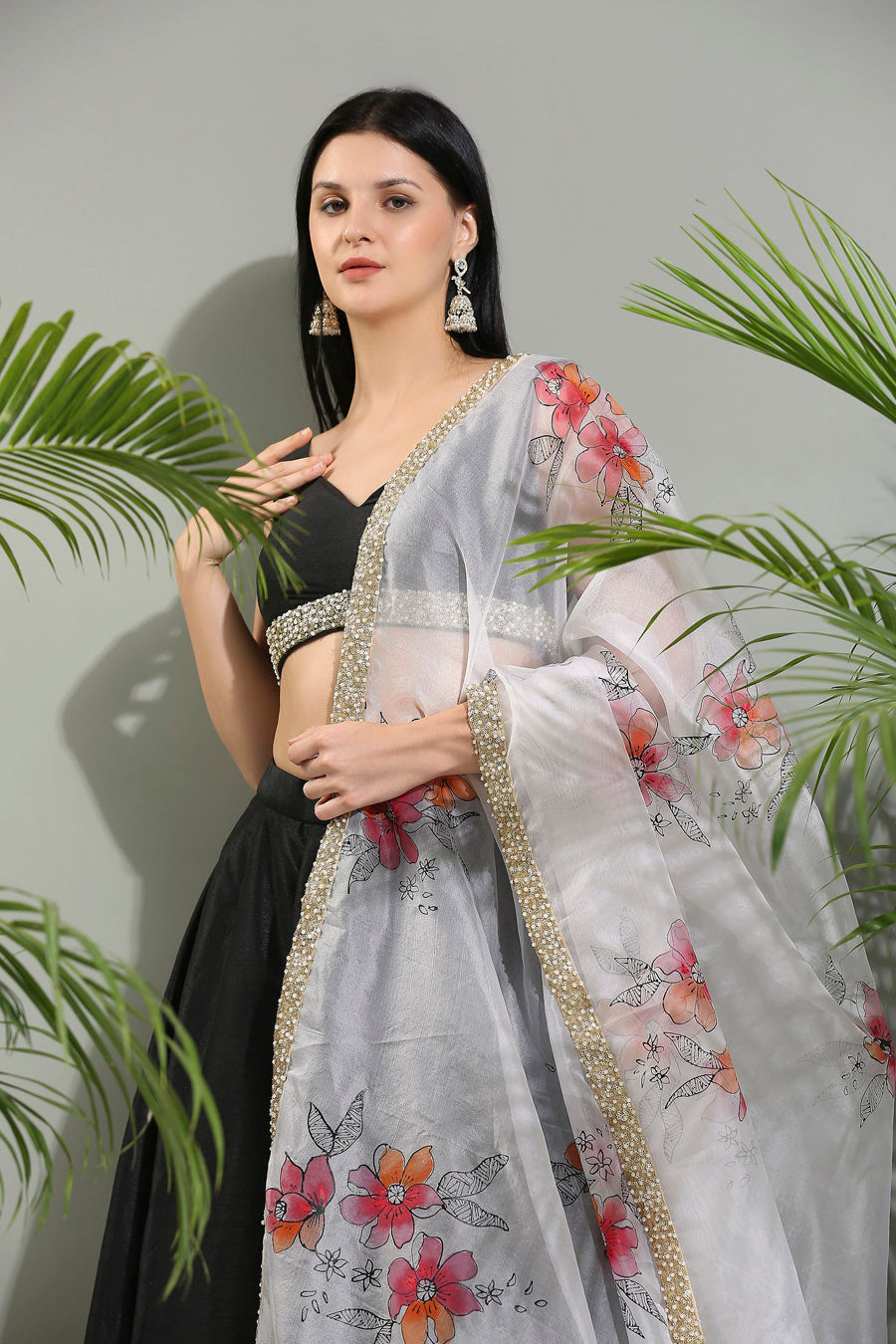 Ave Chicago x Priti Sahni Black Raw Lehenga Set