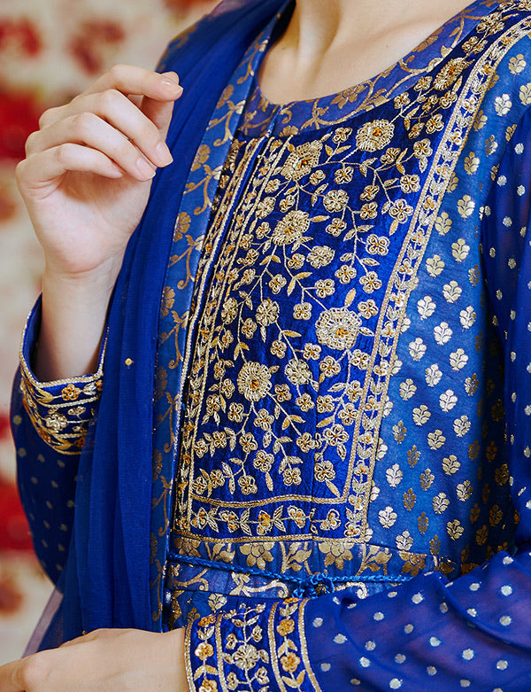 Royal Blue Anarkali Set