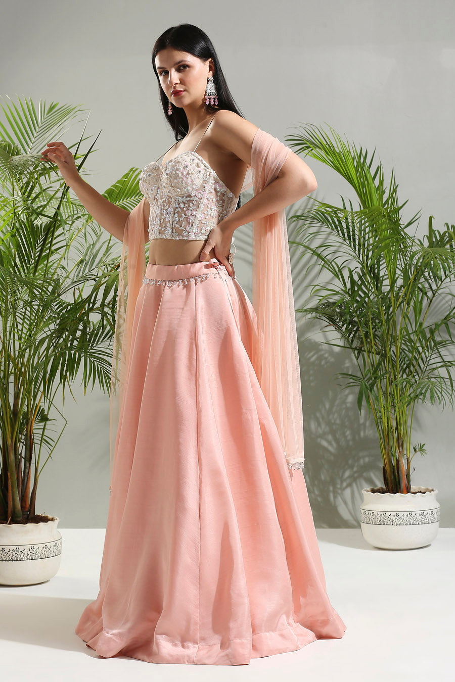 Ave Chicago x Priti Sahni Peach Corset Set