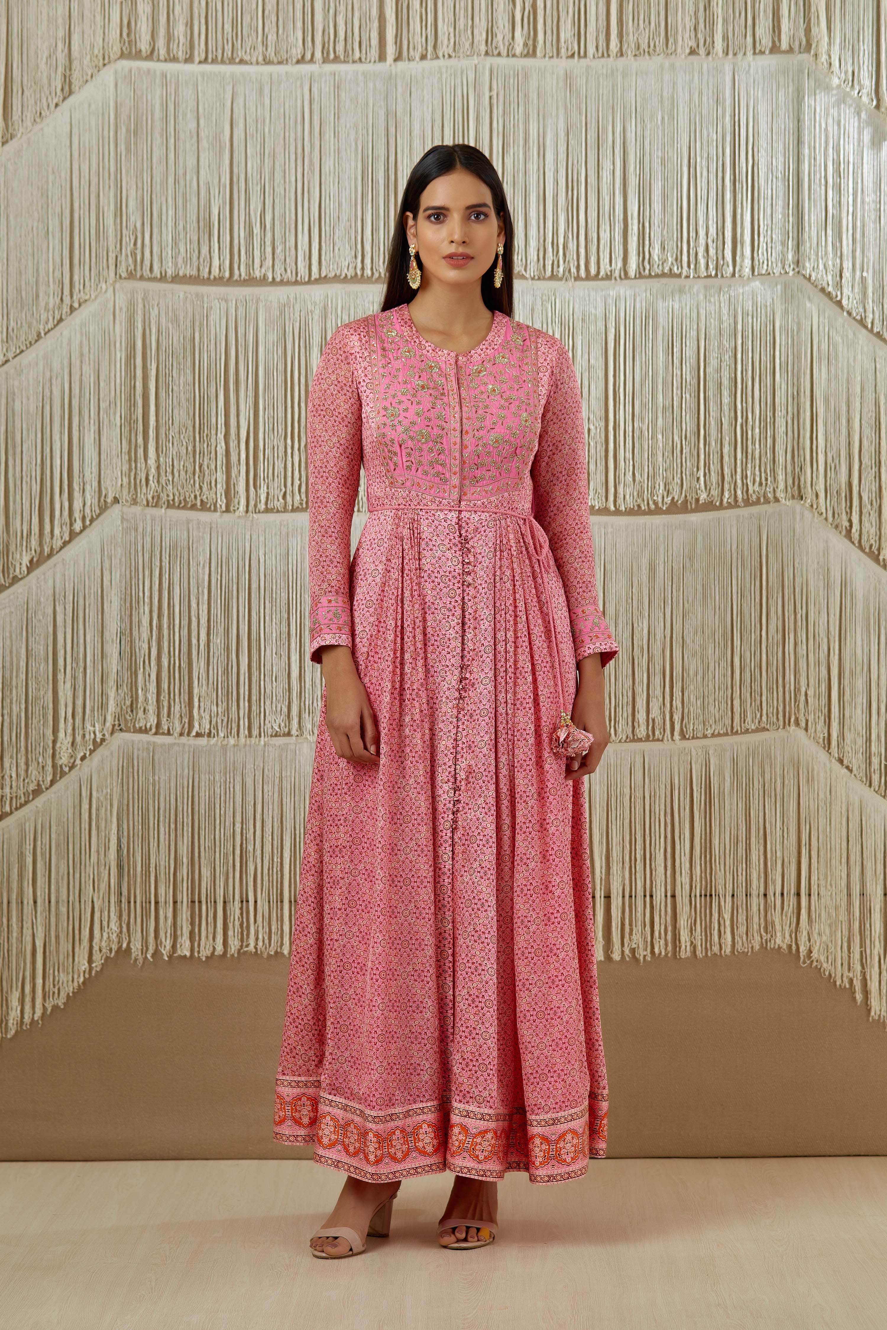 Pink Anarkali set