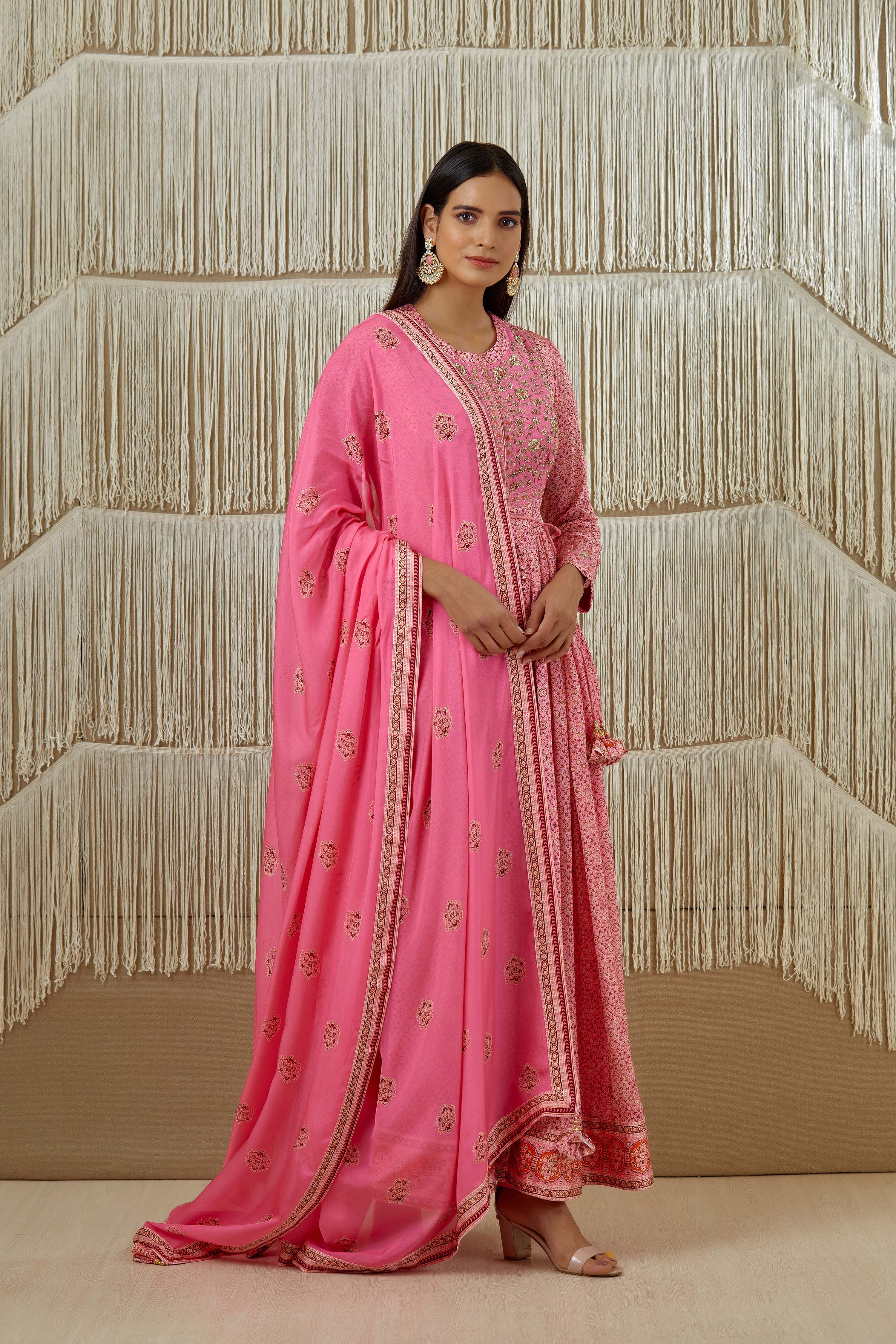 Pink Anarkali set